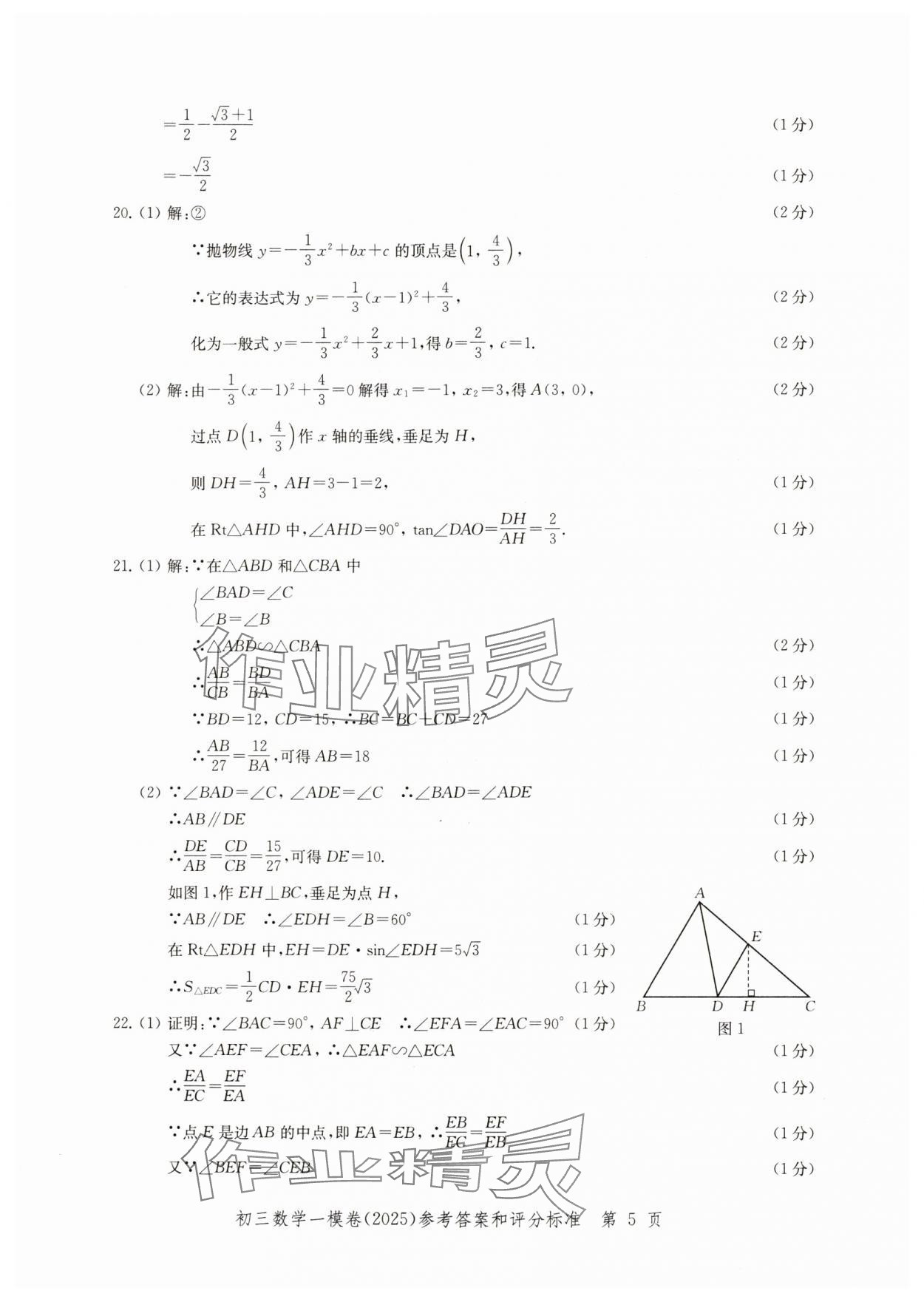 2025年文化課強化訓練數學 參考答案第5頁