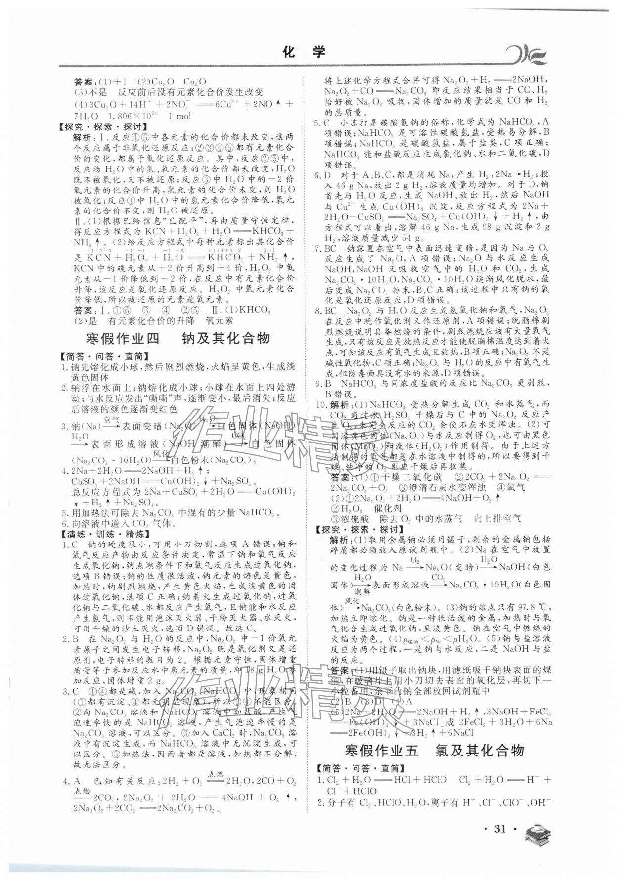2026年金榜题名黄金假期高一化学&nbsp;第3页