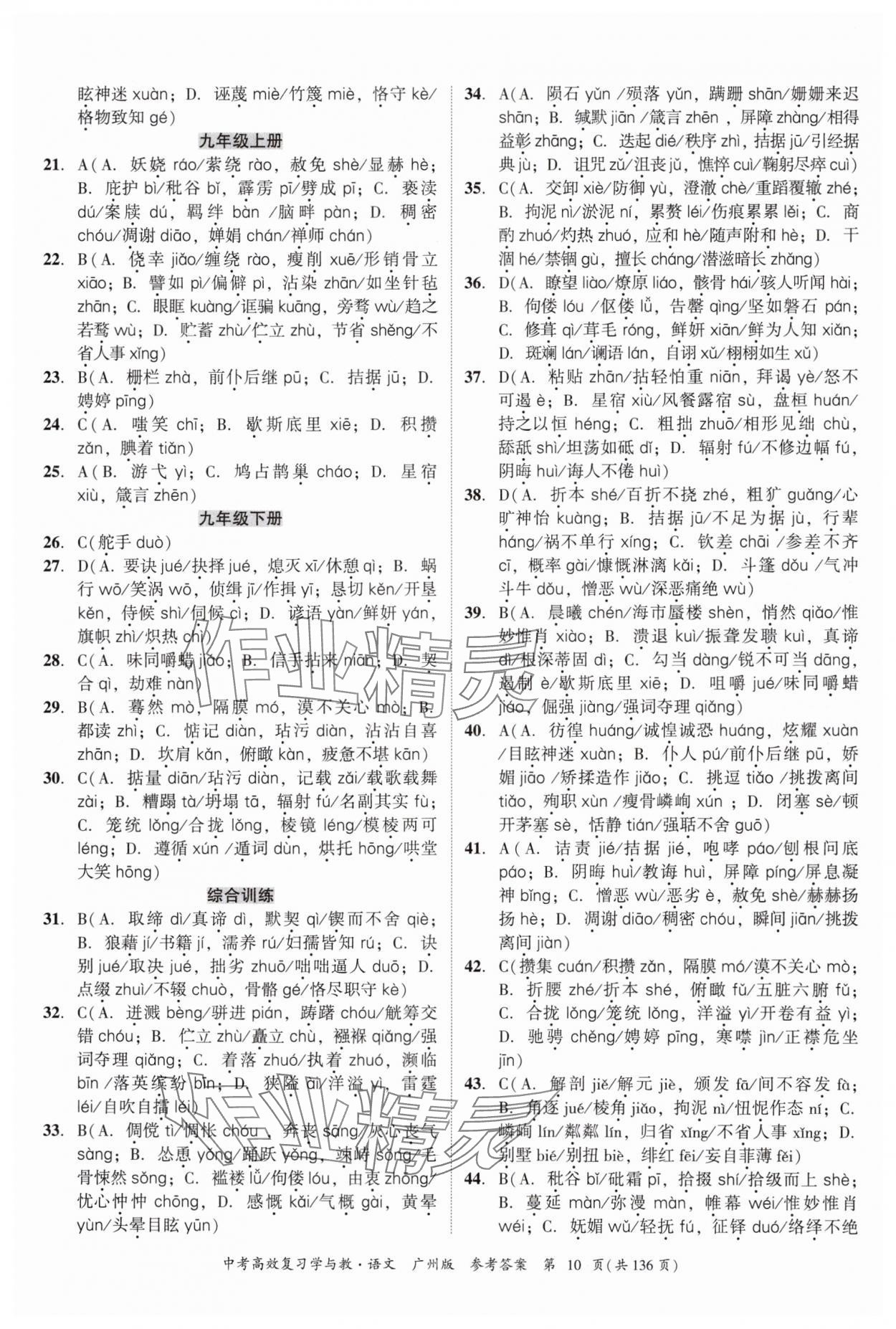 2025年中考高效复习学与教语文广州专版 第10页