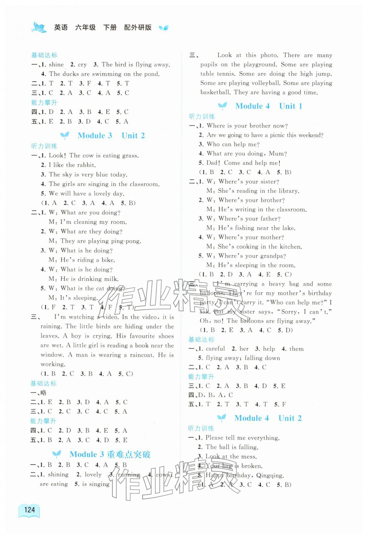 2026年新课程学习与测评同步学习六年级英语下册外研版&nbsp;第4页