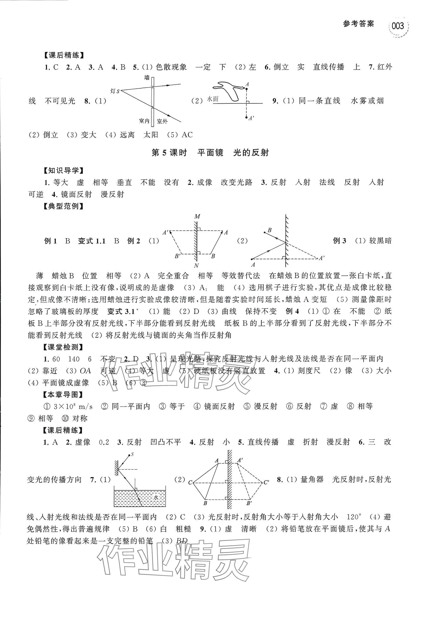 2025年導(dǎo)與練中考復(fù)習(xí)蘇州大學(xué)出版社物理 參考答案第3頁(yè)
