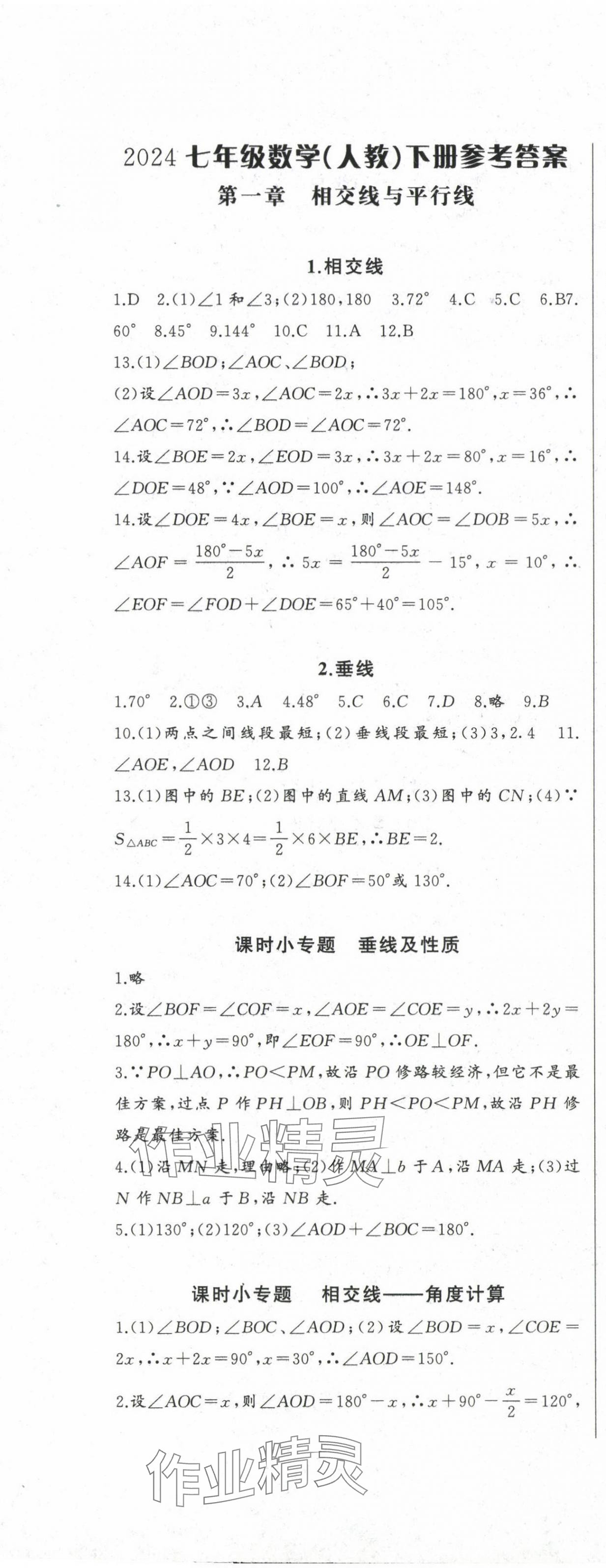 2024年思维新观察七年级数学下册人教版 第1页