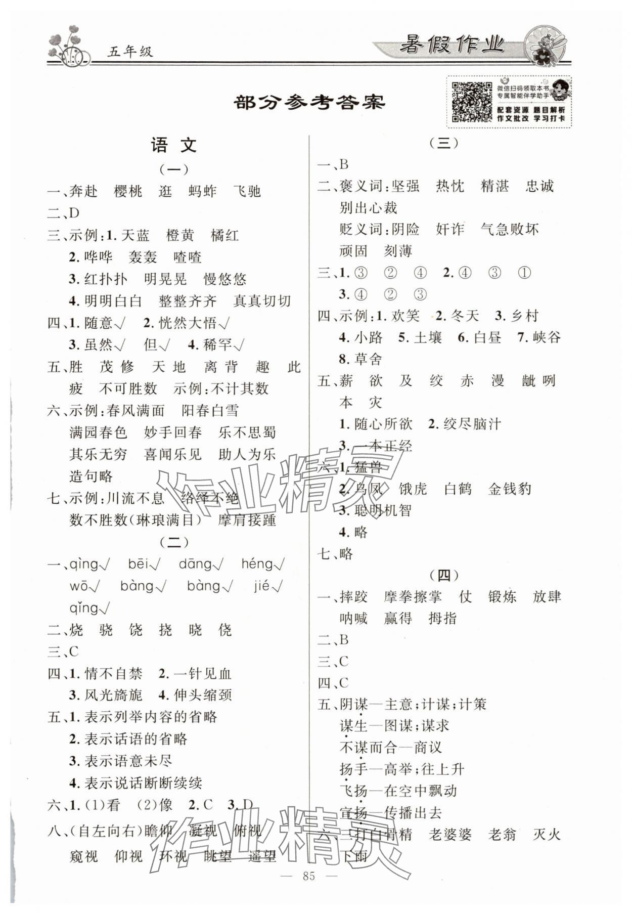 2025年百年學典快樂假期暑假作業五年級 第1頁
