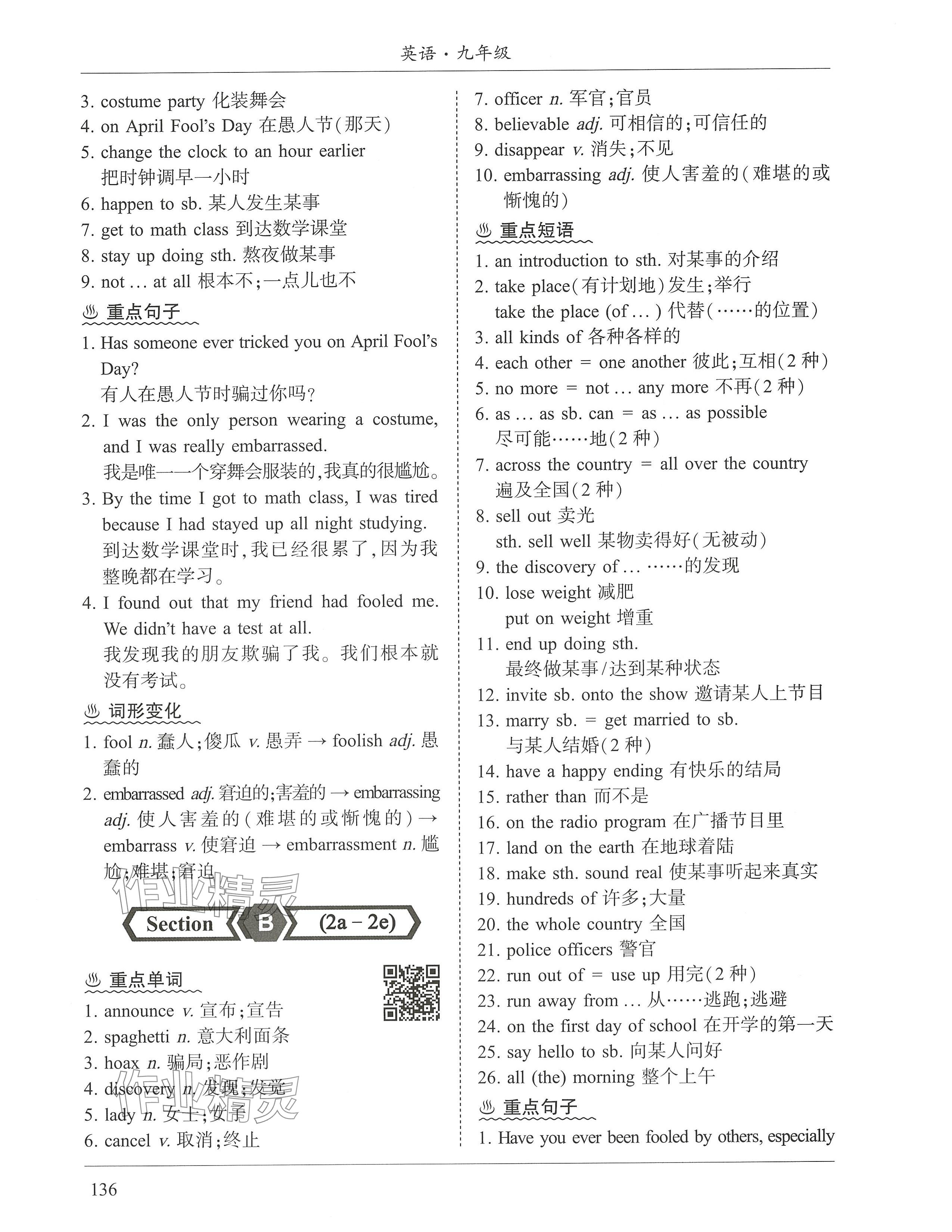 2024年新視界初中英語九年級英語下冊人教版 參考答案第16頁