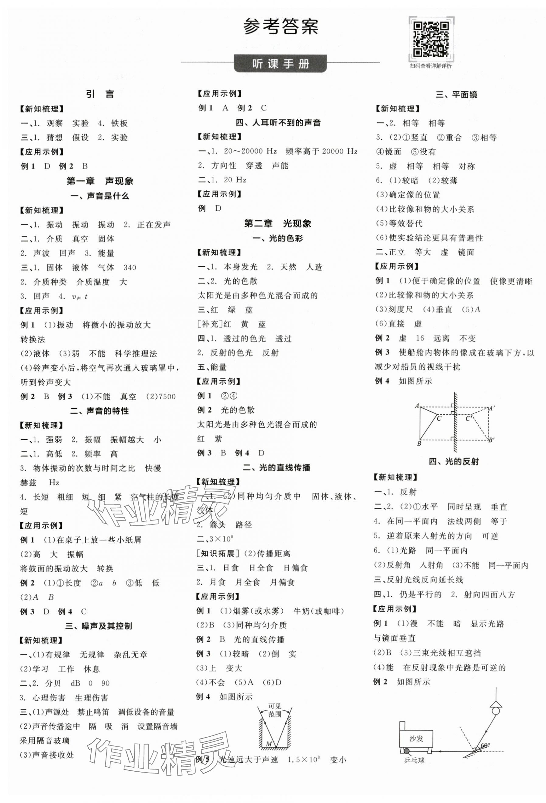 2025年全品学练考八年级物理上册苏科版陕西专版 第1页