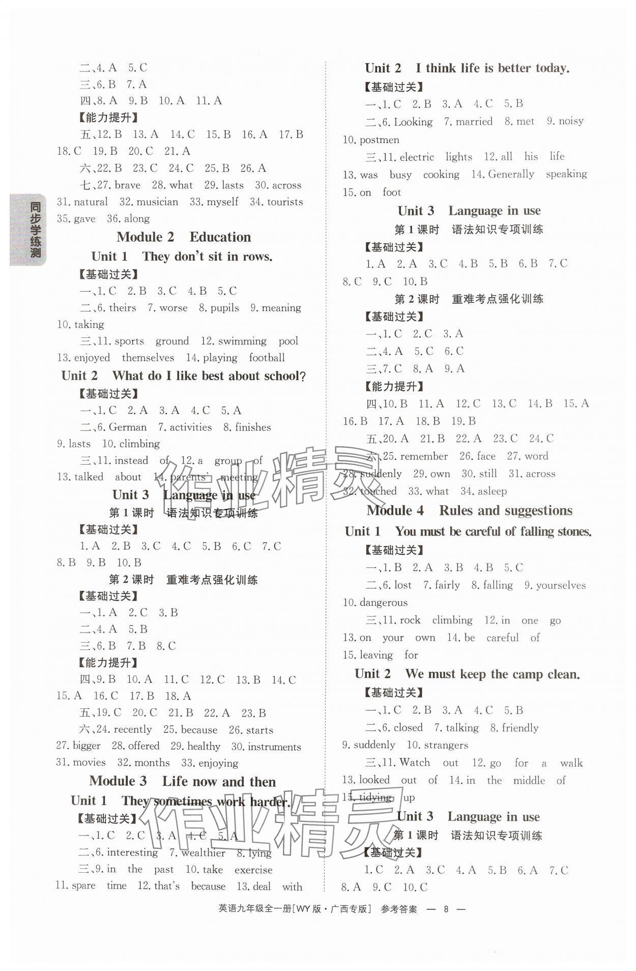 2024年全效學(xué)習(xí)同步學(xué)練測九年級英語全一冊外研版廣西專版 第8頁