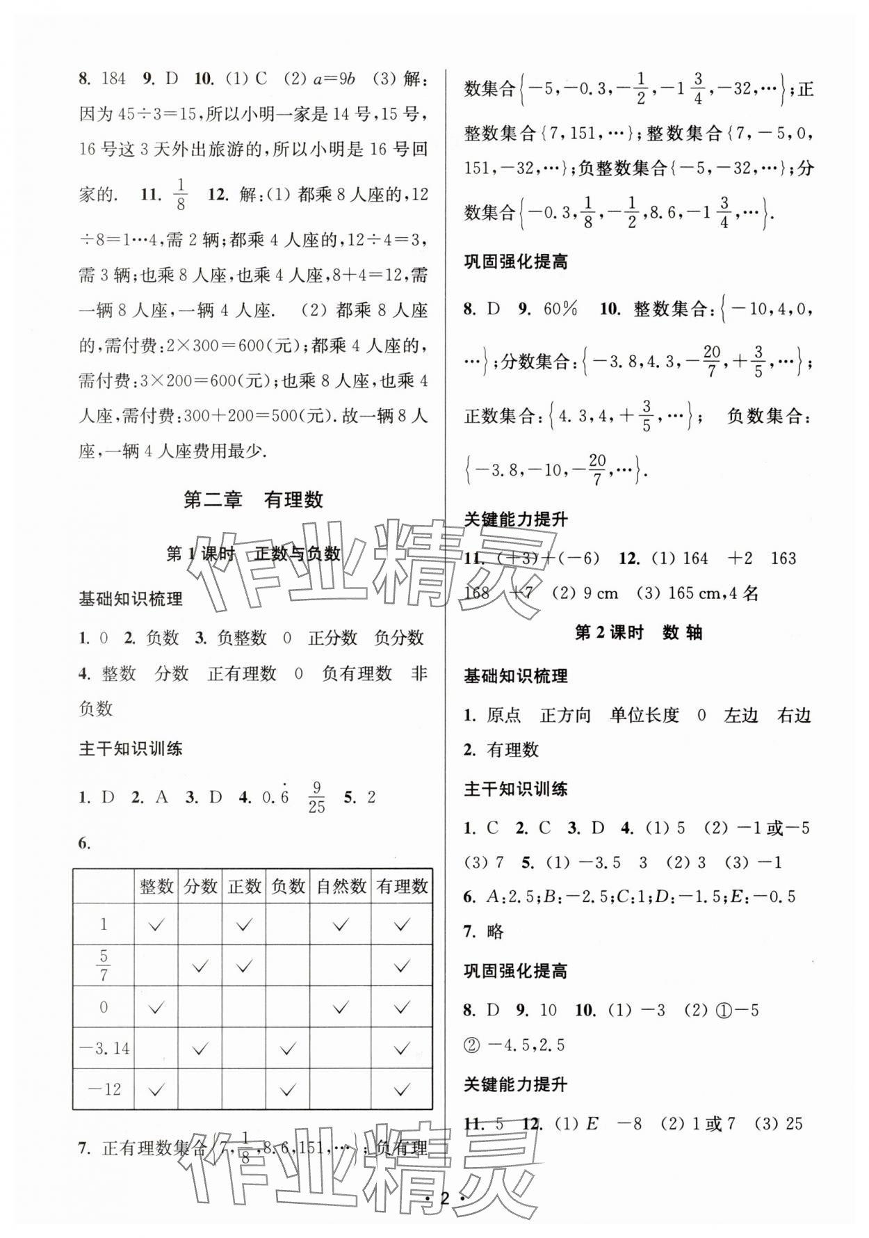 2025年创新课时作业本七年级数学上册苏科版 第2页