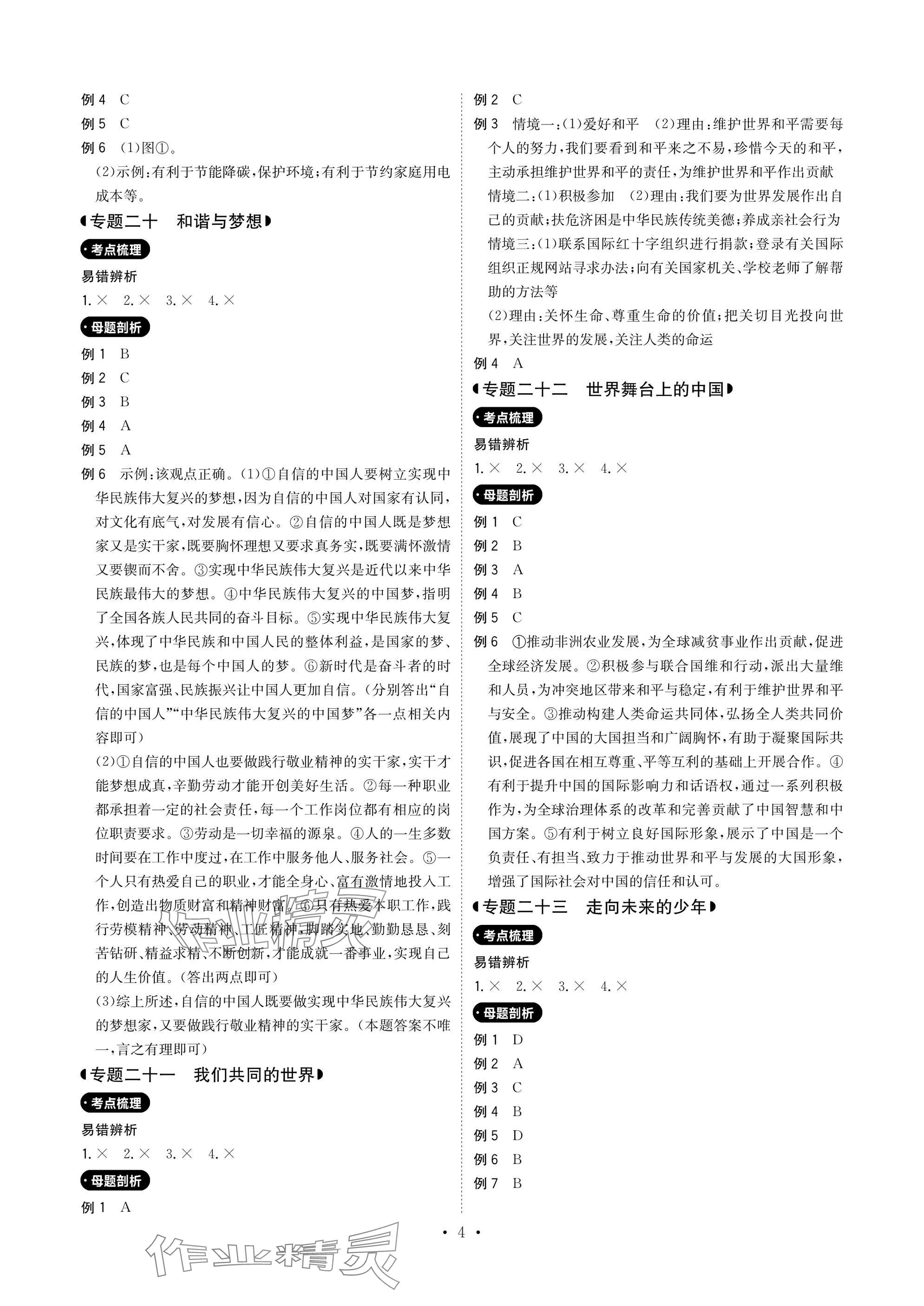 2025年新中考優化方案道德與法治 參考答案第4頁