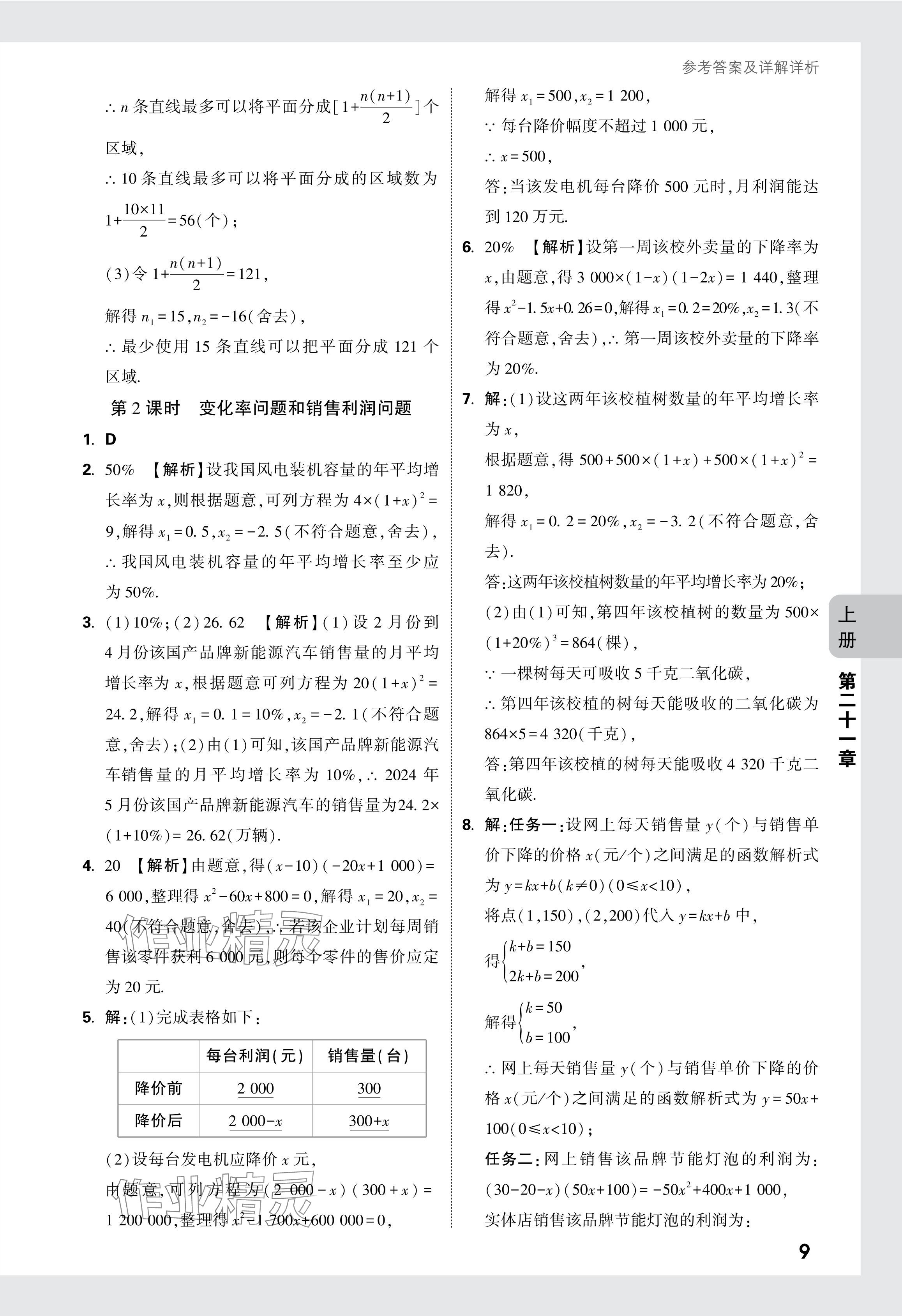2024年萬唯中考情境題九年級數學全一冊人教版 參考答案第9頁