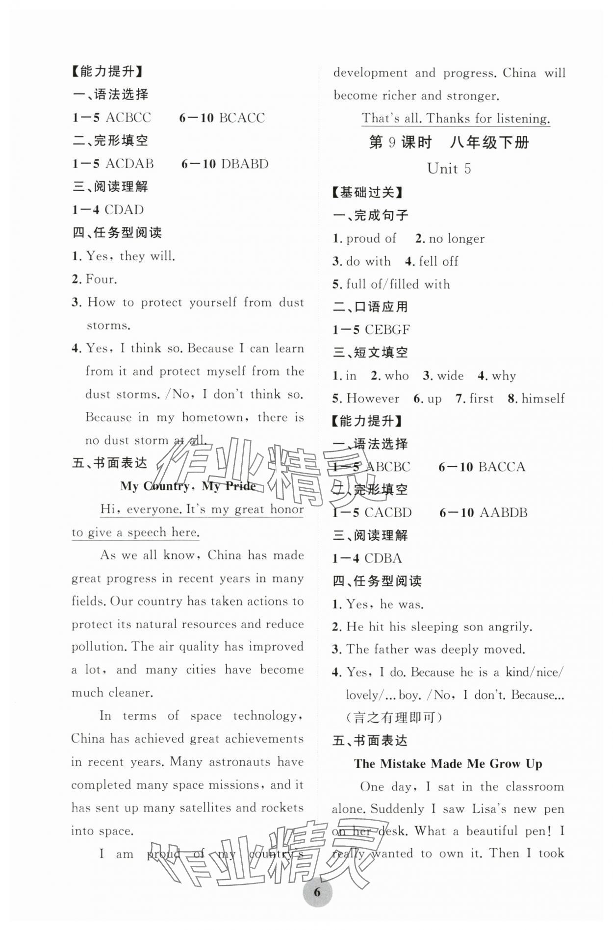 2024年學(xué)習(xí)指要綜合本九年級(jí)英語(yǔ)仁愛版 第6頁(yè)