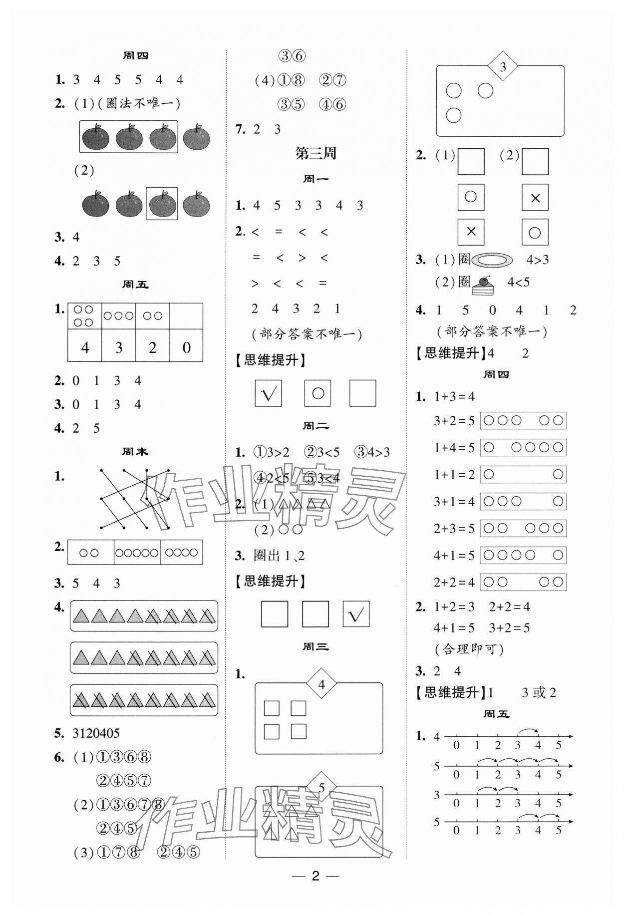 2024年经纶学典计算达人一年级数学上册苏教版 第2页