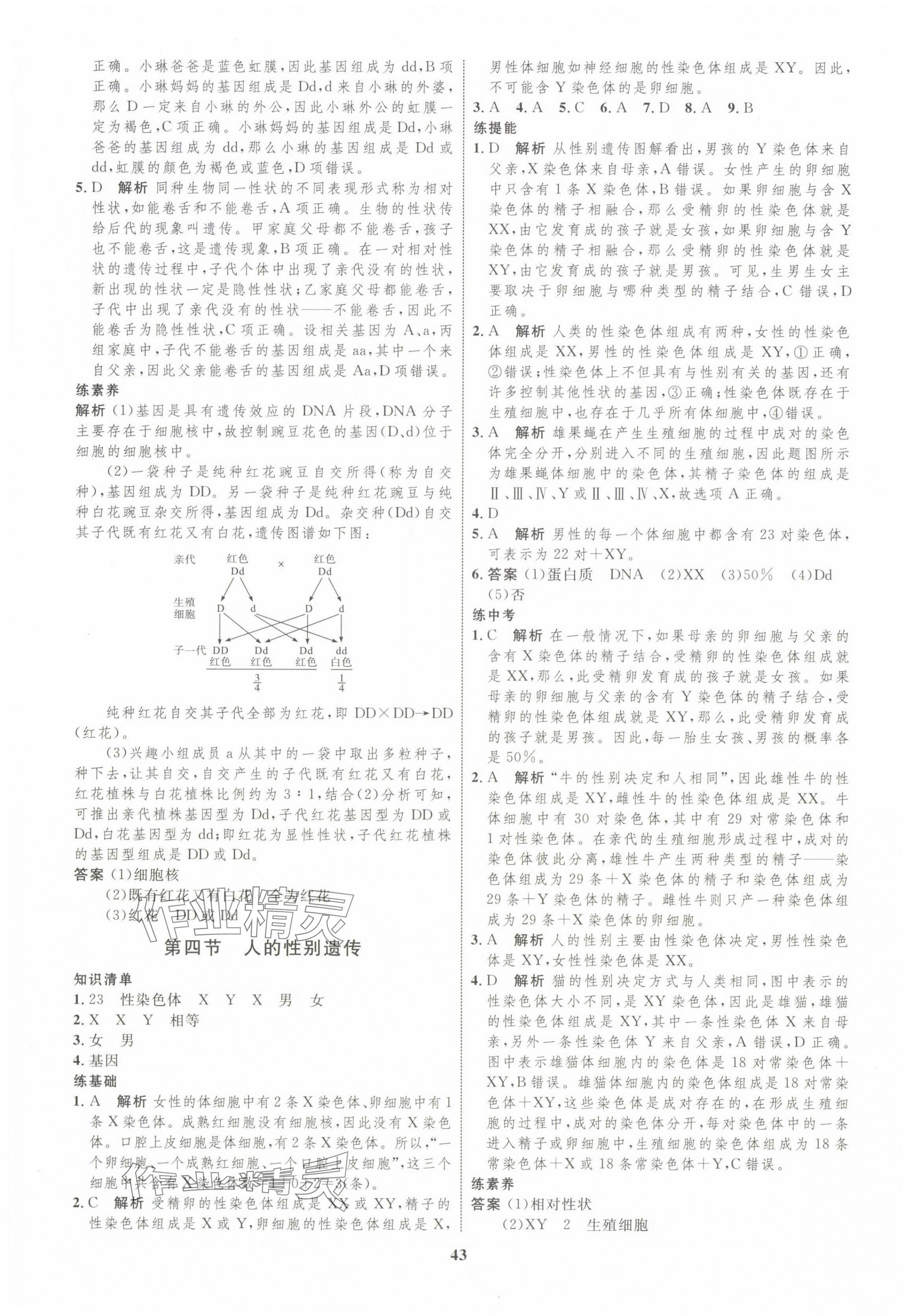 2024年同步學(xué)考優(yōu)化設(shè)計(jì)八年級(jí)生物下冊(cè)人教版 第7頁(yè)