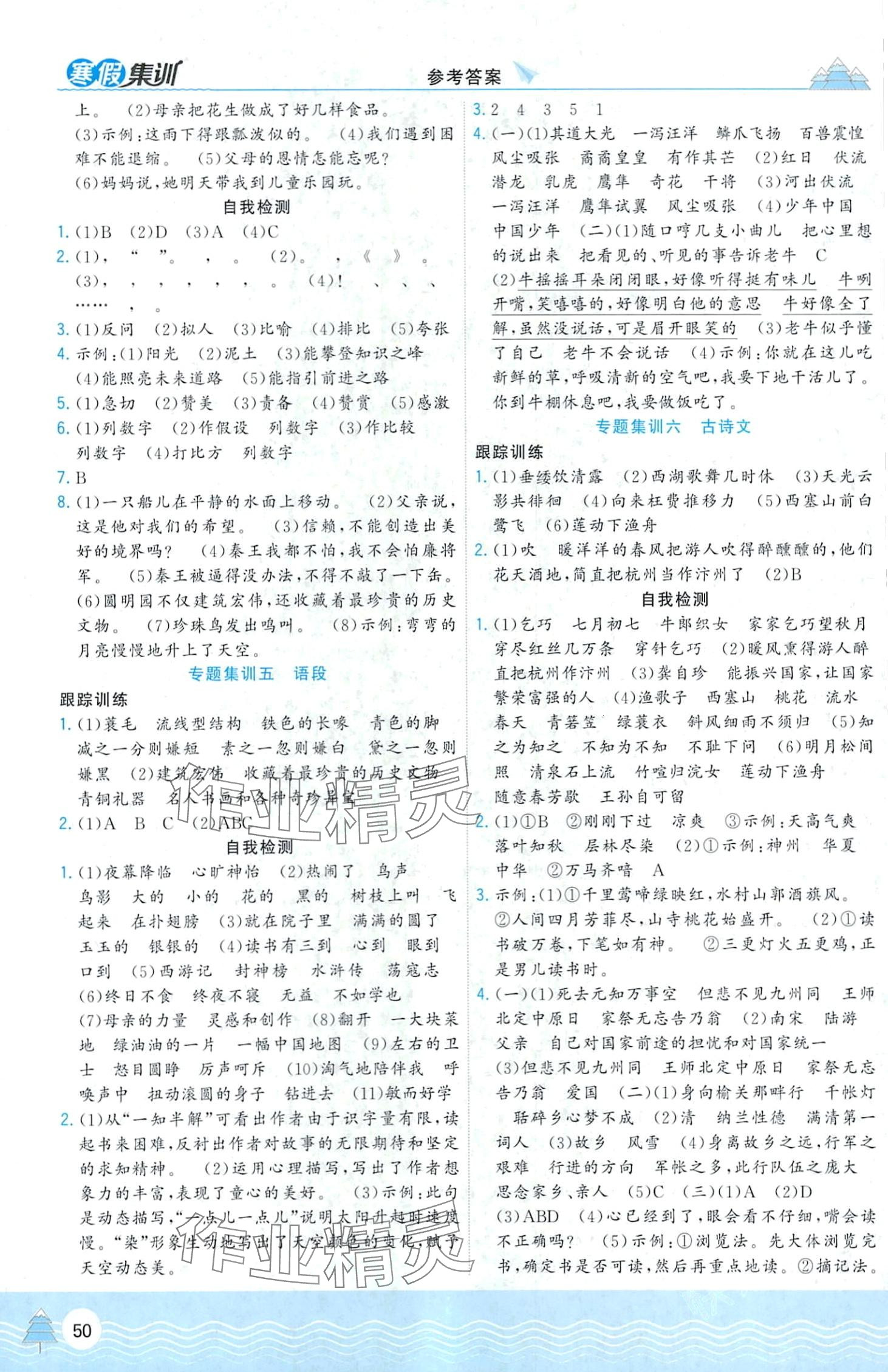 2024年寒假集训合肥工业大学出版社五年级语文 第2页