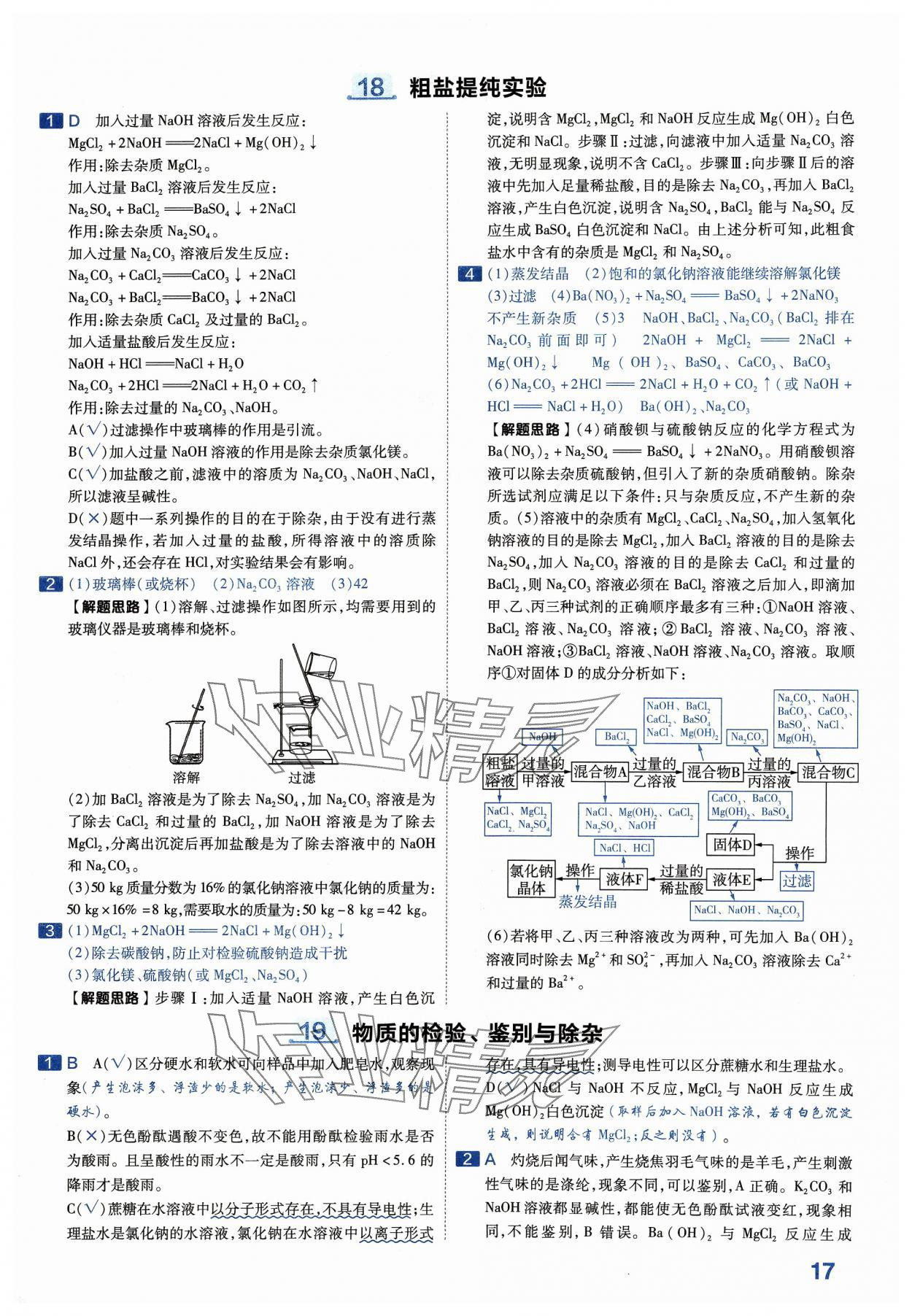 2024年金考卷中考45套匯編化學(xué)河南專版紫色封面 參考答案第17頁(yè)