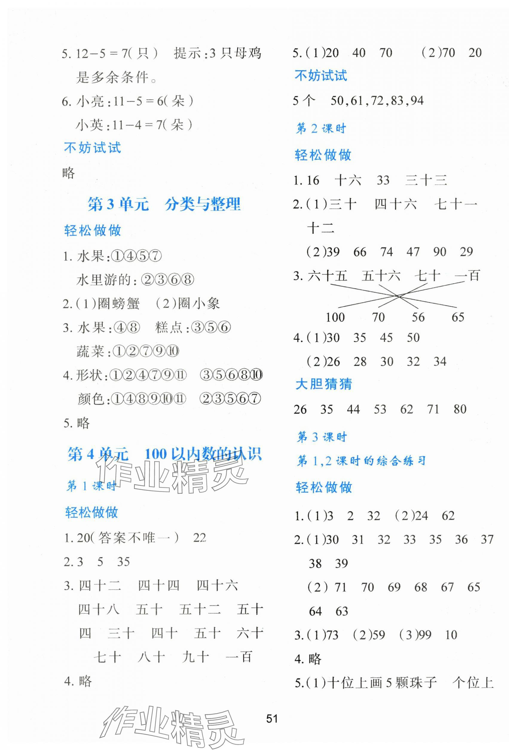 2024年新課程學(xué)習(xí)與評(píng)價(jià)一年級(jí)數(shù)學(xué)下冊(cè)人教版 第3頁(yè)