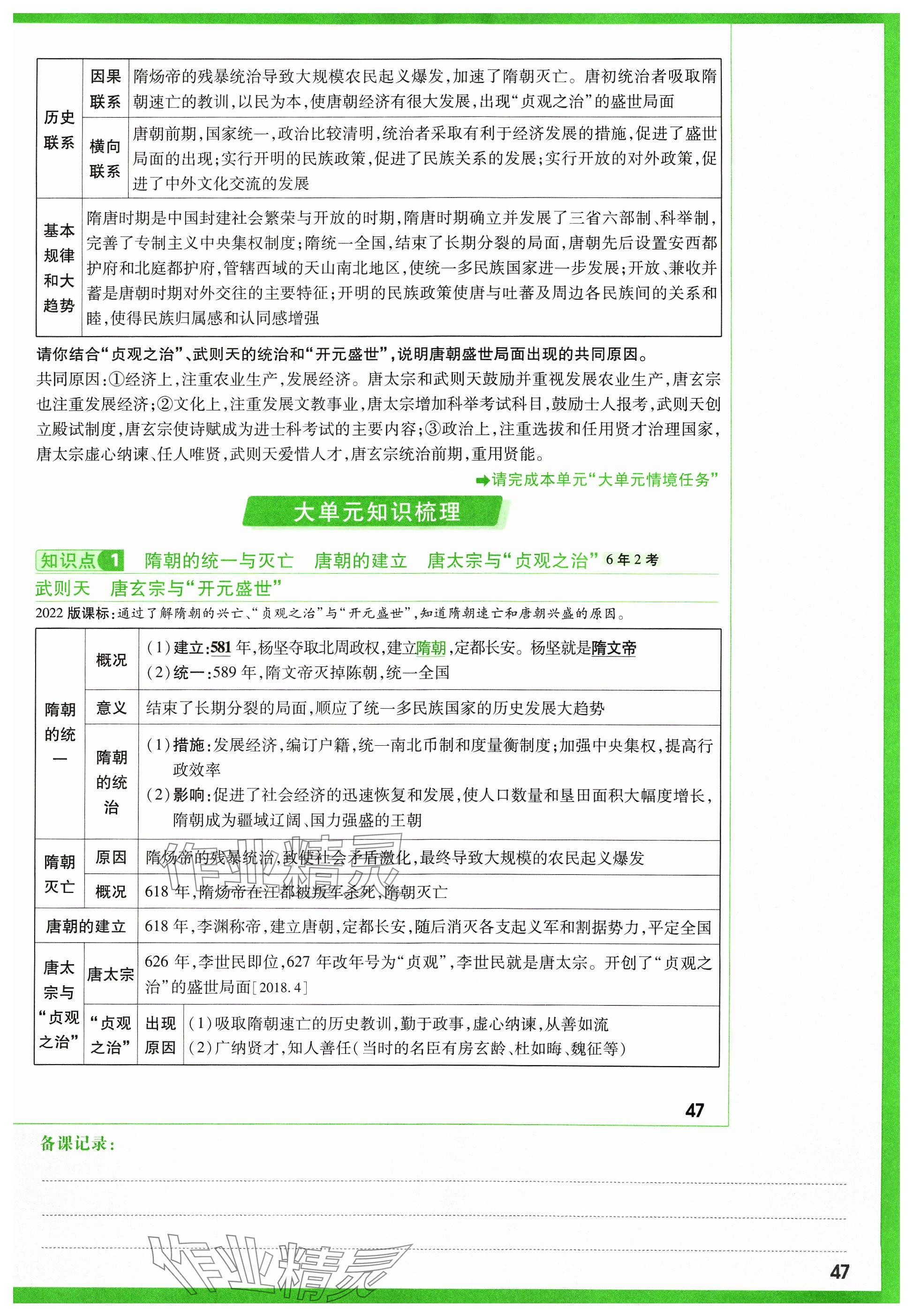 2024年萬唯中考試題研究歷史山西專版 參考答案第63頁