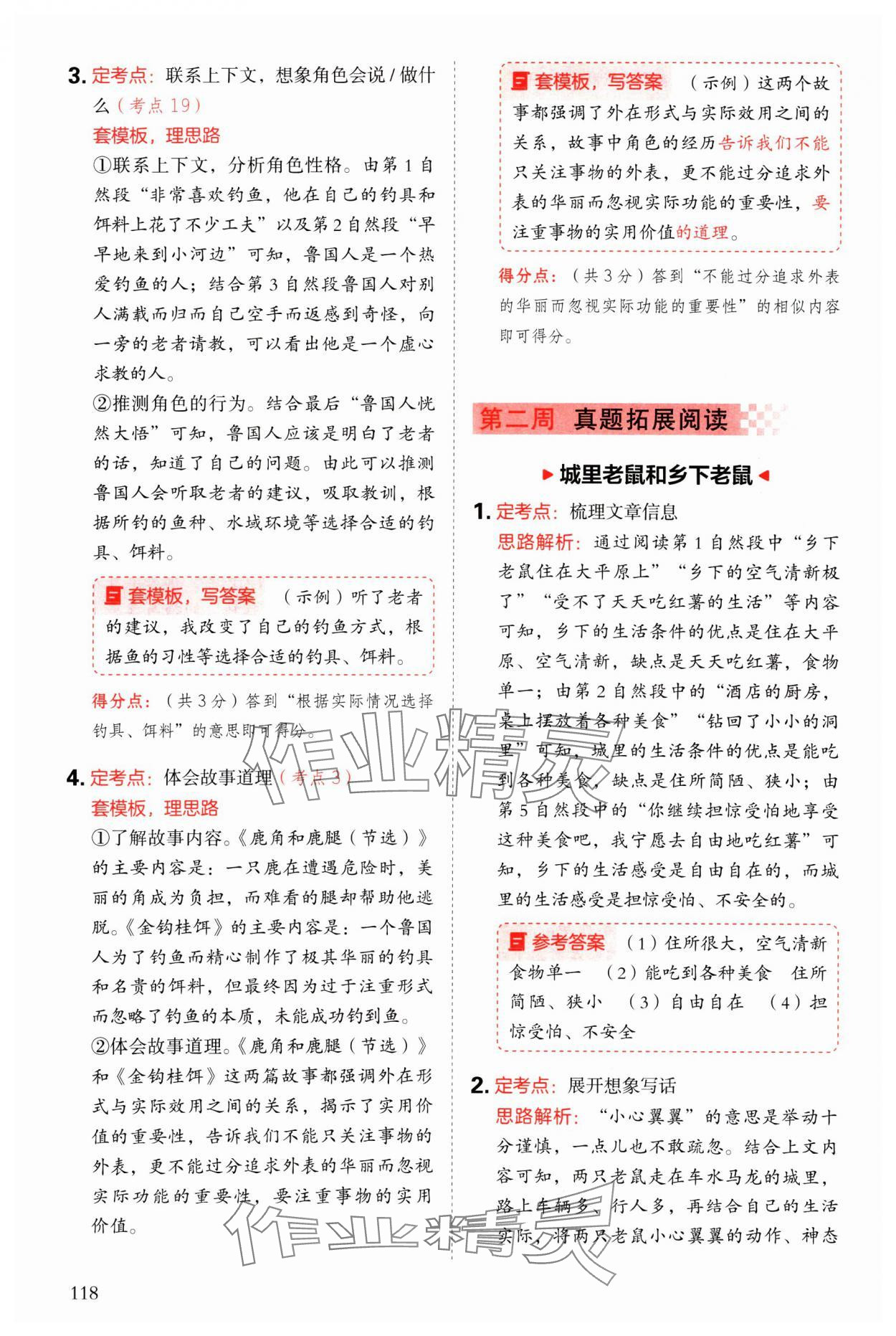 2025年閱讀理解與答題模板三年級語文下冊人教版 參考答案第10頁