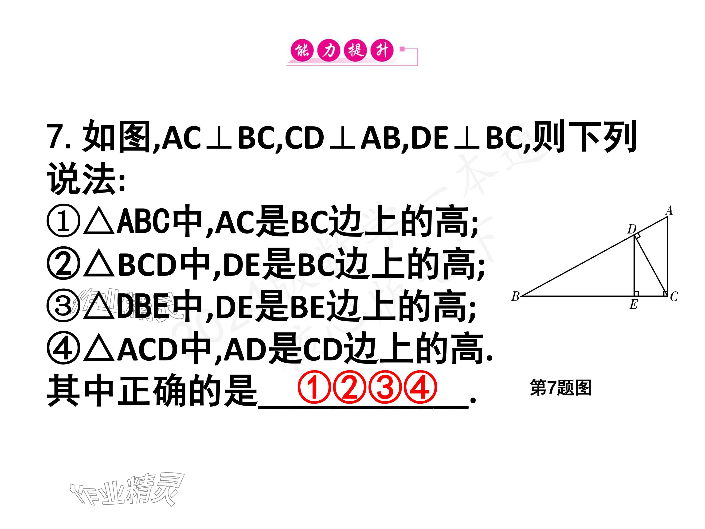 2024年一本通武汉出版社七年级数学下册北师大版 参考答案第44页