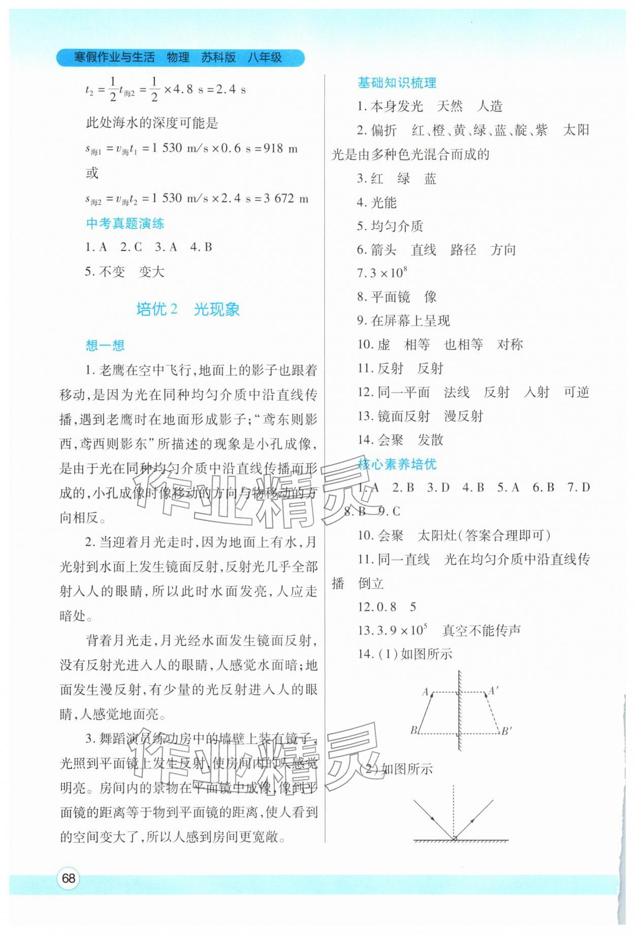 2026年寒假作业与生活陕西师范大学出版总社八年级物理苏科版&nbsp;第2页