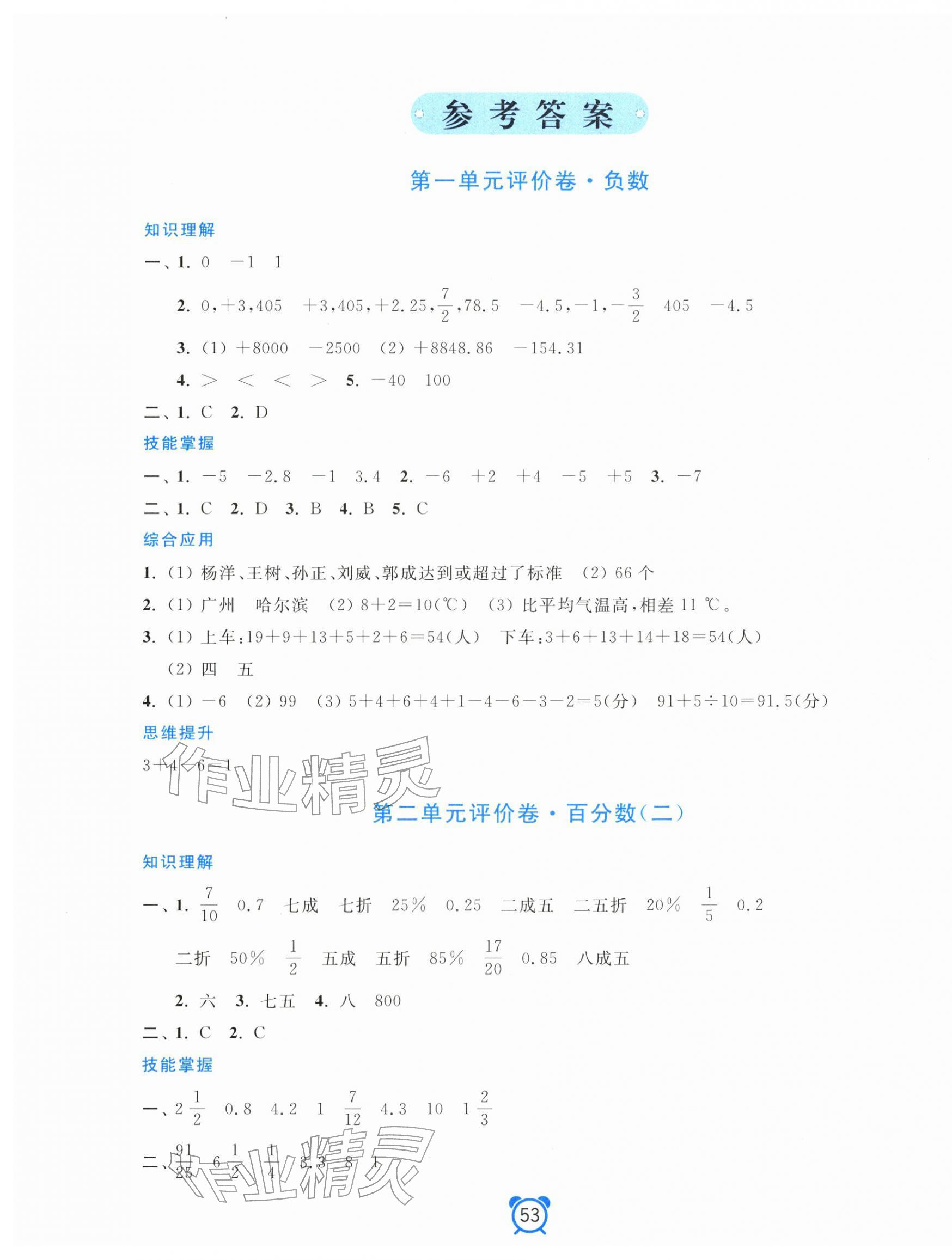 2026年单元加期末分项评价卷六年级数学下册人教版&nbsp;第1页