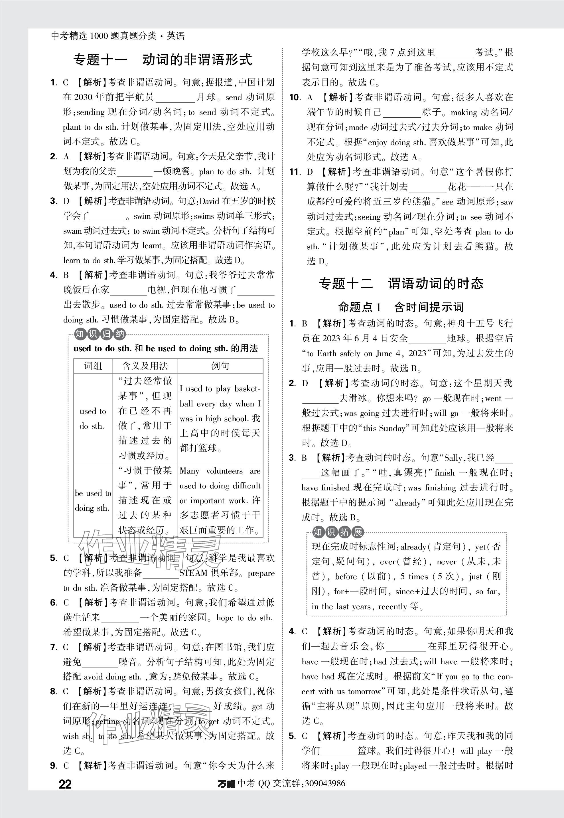 2024年萬(wàn)唯中考真題分類英語(yǔ) 參考答案第22頁(yè)