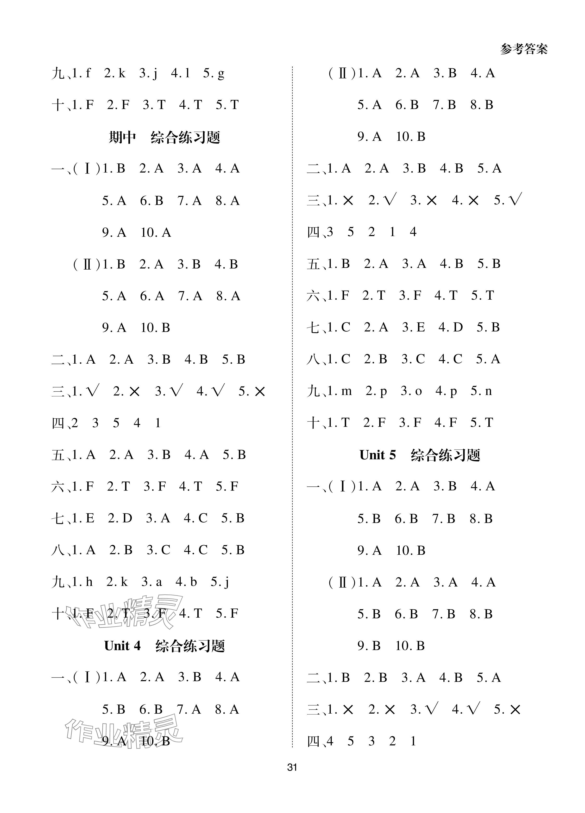 2024年同步學(xué)堂導(dǎo)學(xué)測三年級英語上冊人教版 參考答案第8頁