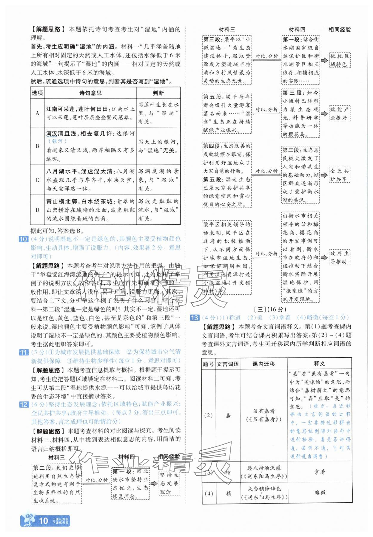 2025年金考卷45套匯編語文人教版安徽專版 參考答案第9頁