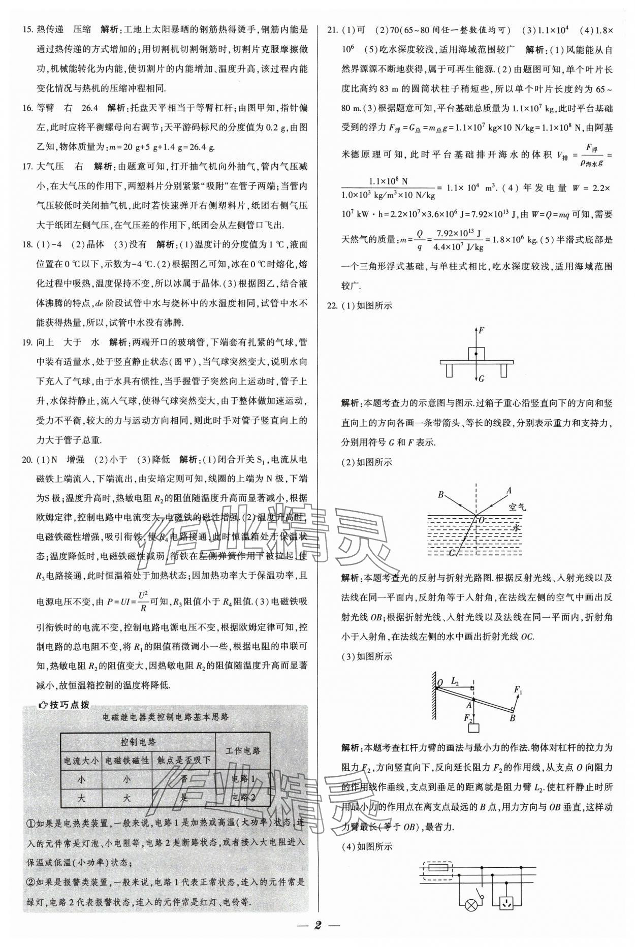 2024年鎖定中考江蘇十三大市中考試卷匯編物理 參考答案第2頁(yè)