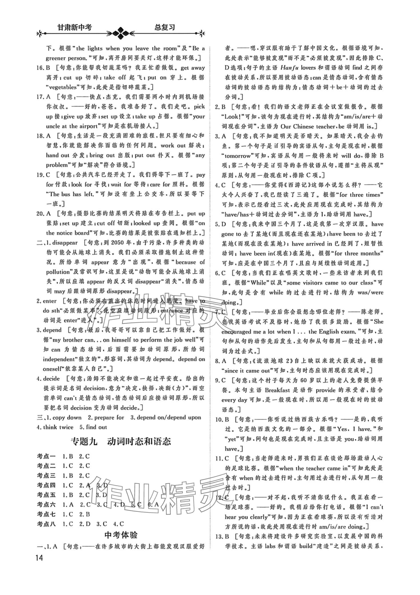 2024年新中考英语甘肃专版 第14页