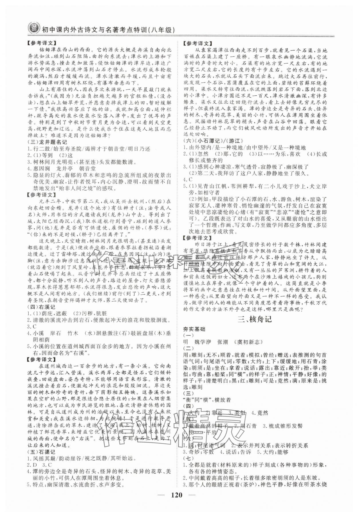 2024年课内外古诗文与名著考点特训八年级语文下册人教版&nbsp;第4页