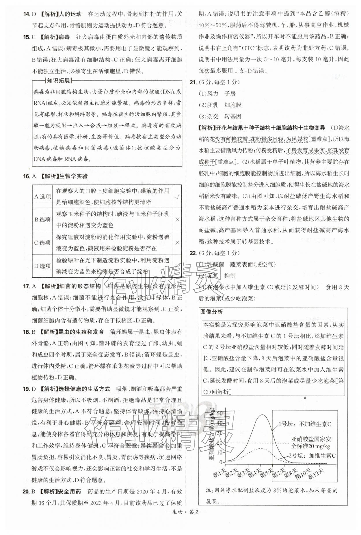 2026年天利38套新课标全国中考试题精选生物 第2页