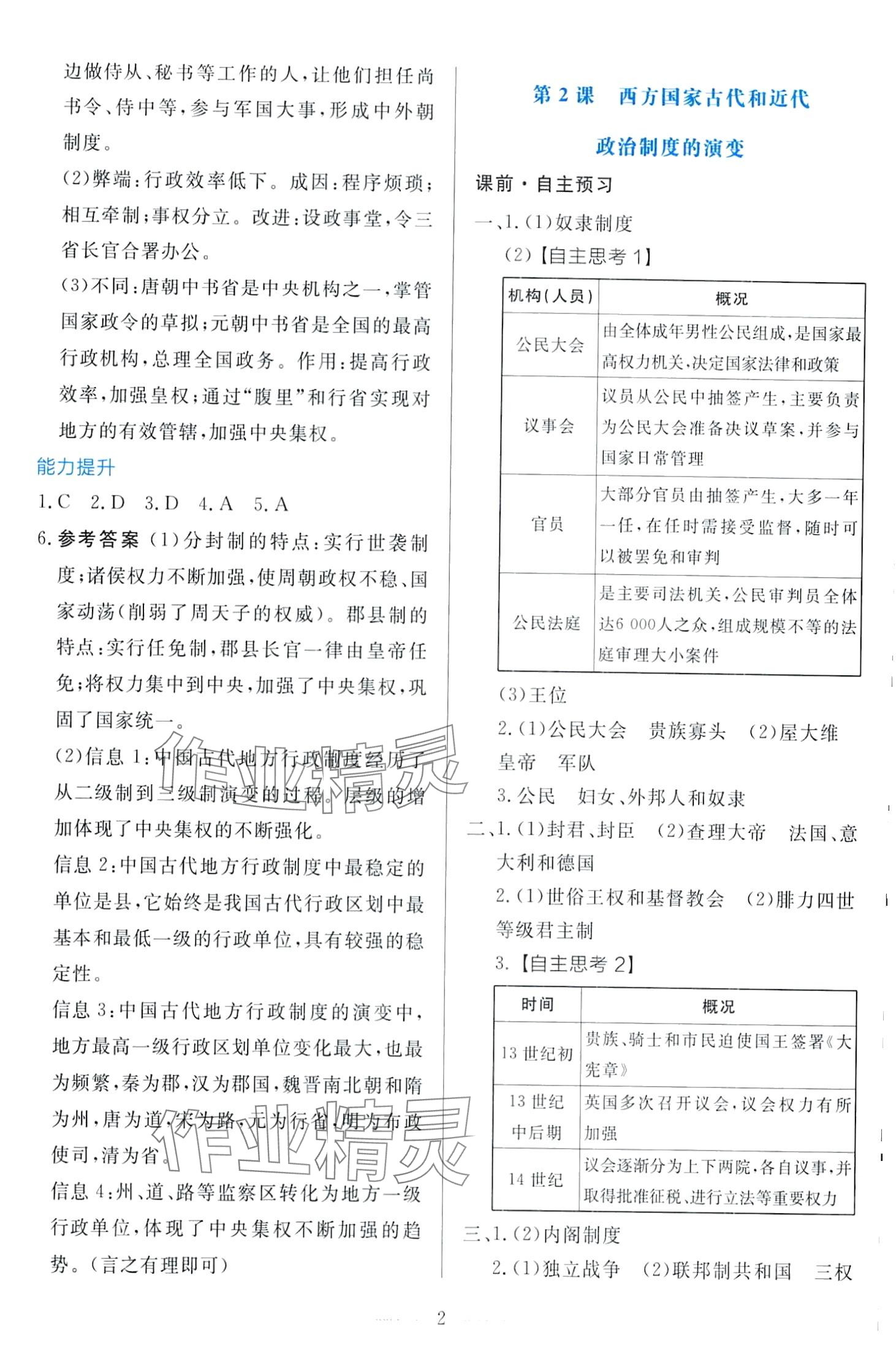 2024年同步學(xué)考練國家制度與社會治理）高中歷史選擇性必修1 第2頁