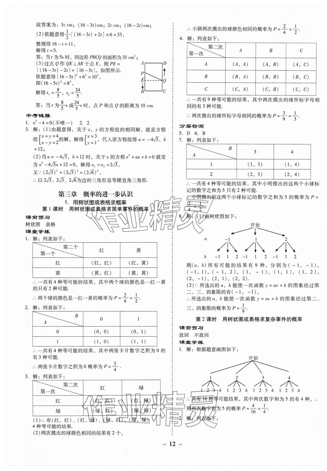 2023年金牌導學案九年級數(shù)學全一冊北師大版 第12頁