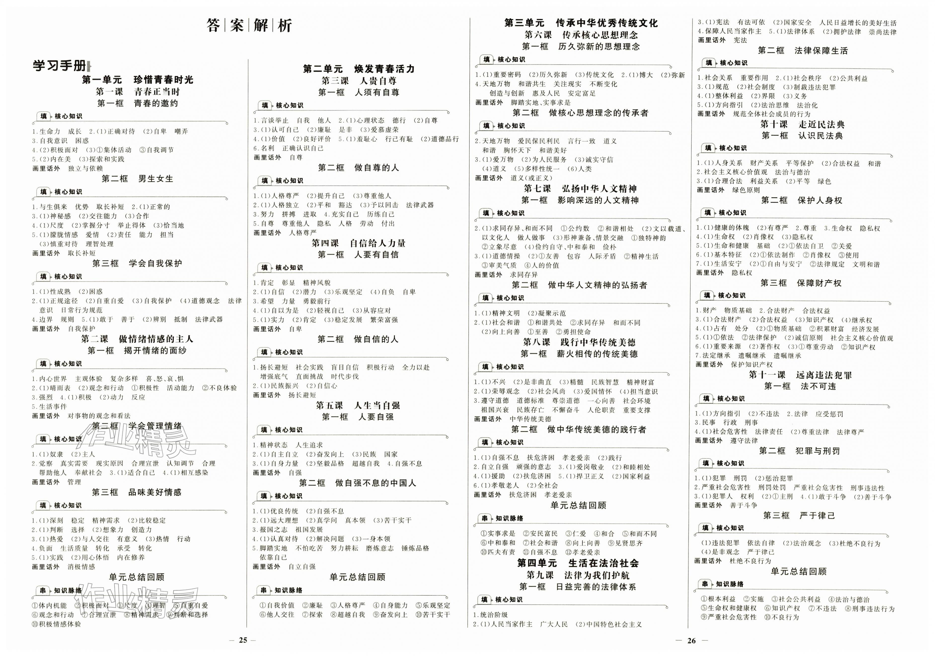2026年世纪金榜金榜学案七年级道德与法治下册人教版&nbsp;第1页