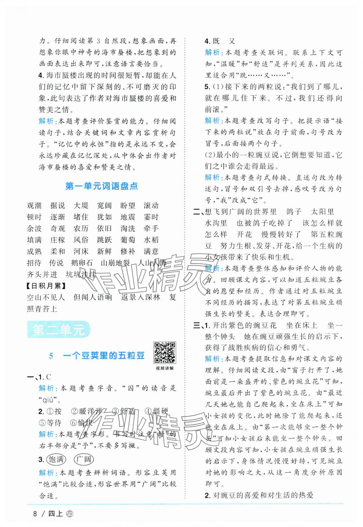 2024年阳光同学课时优化作业四年级语文上册人教版菏泽专版 第8页