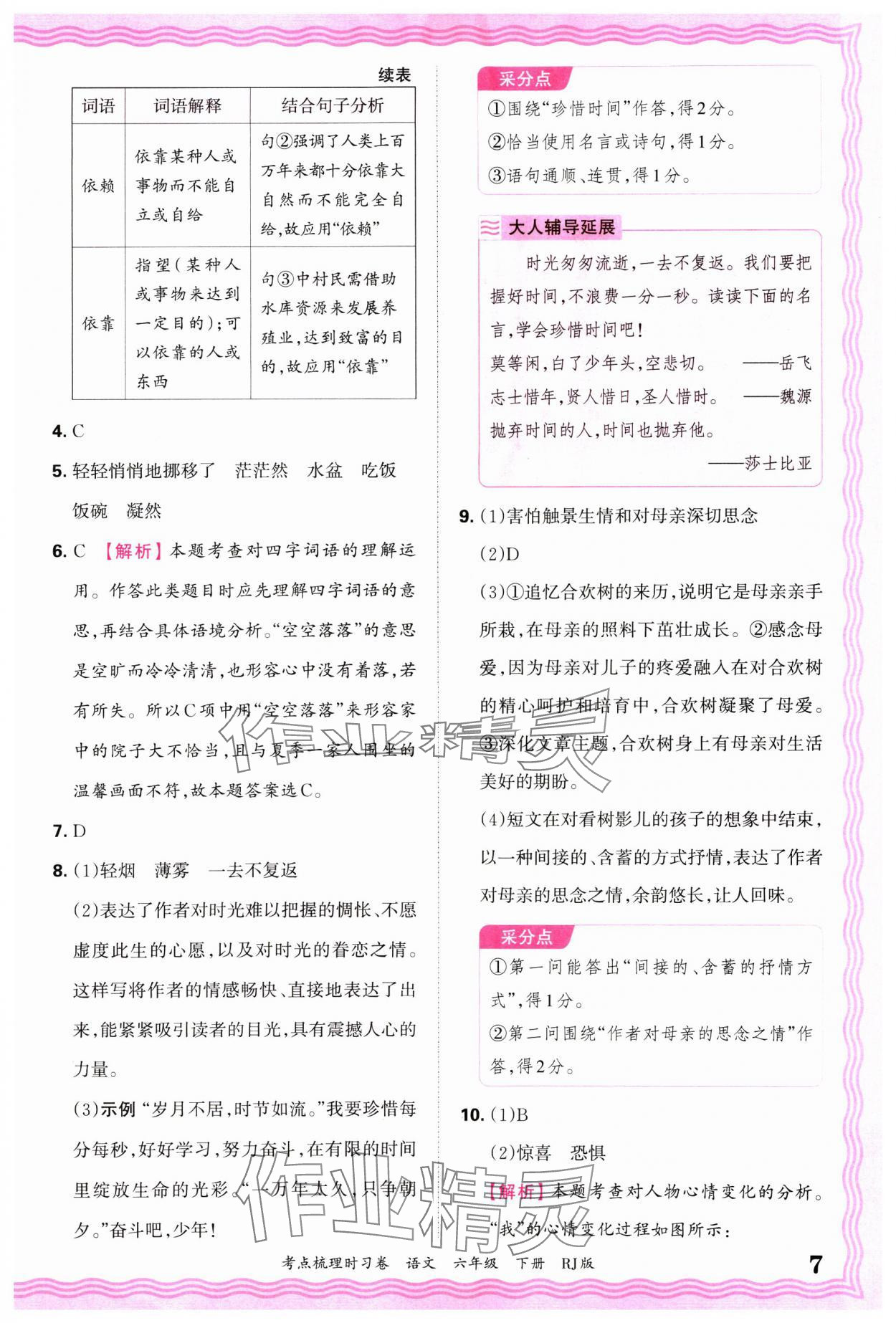 2025年王朝霞考點(diǎn)梳理時(shí)習(xí)卷六年級語文下冊人教版 第7頁