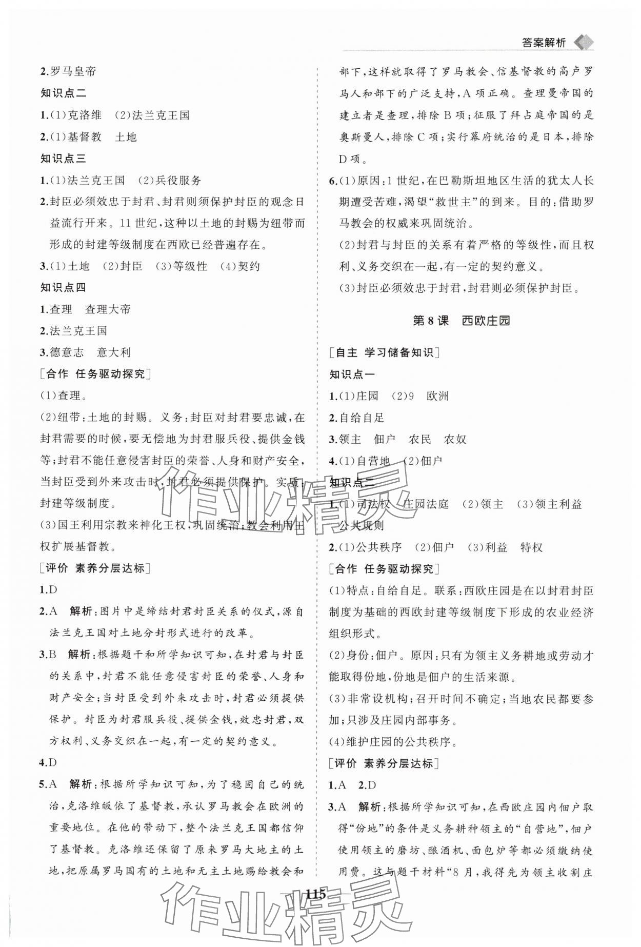 2025年新课程同步练习册九年级历史上册人教版&nbsp;第7页