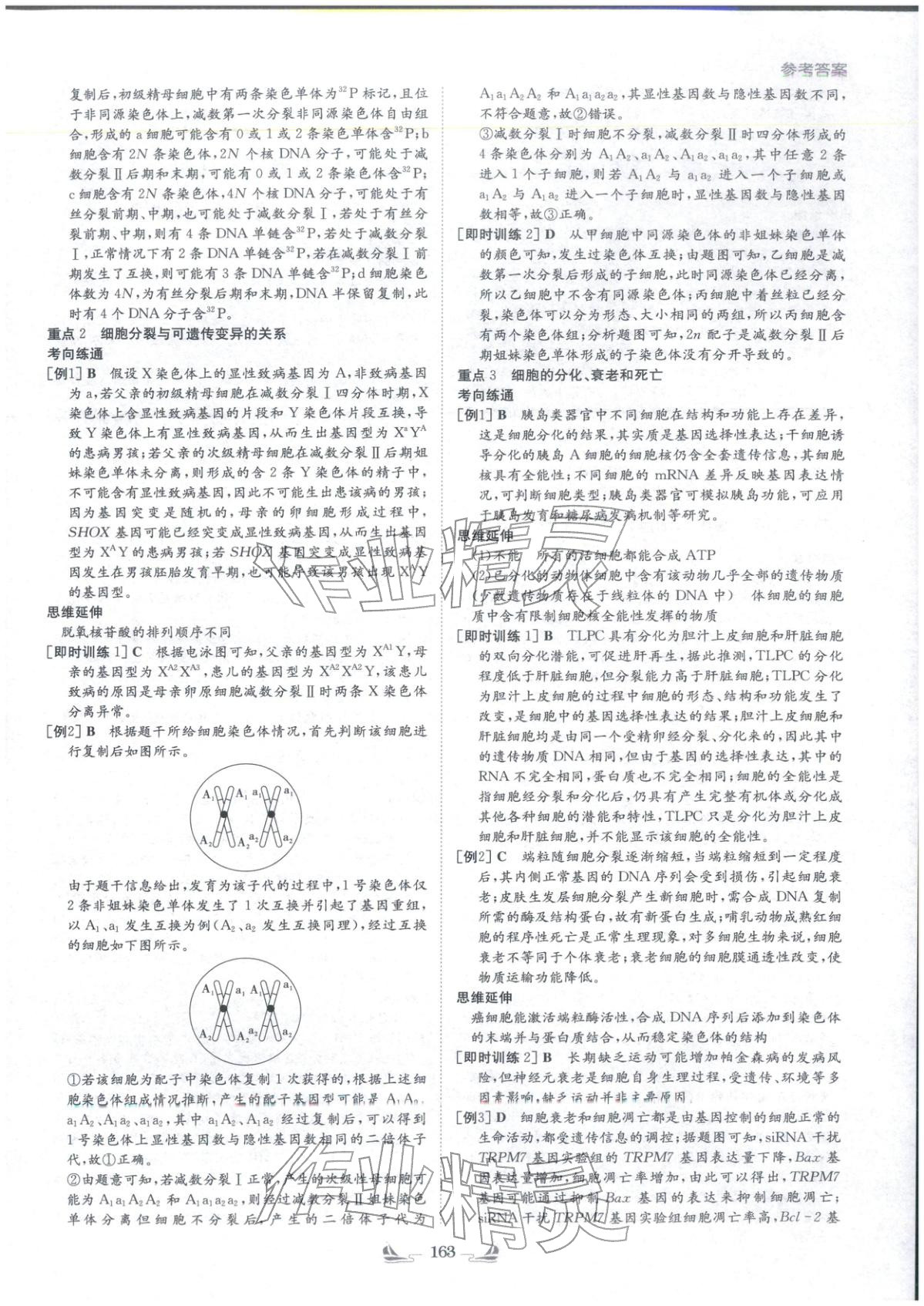 2026年高中总复习导与练高中生物&nbsp;参考答案第3页