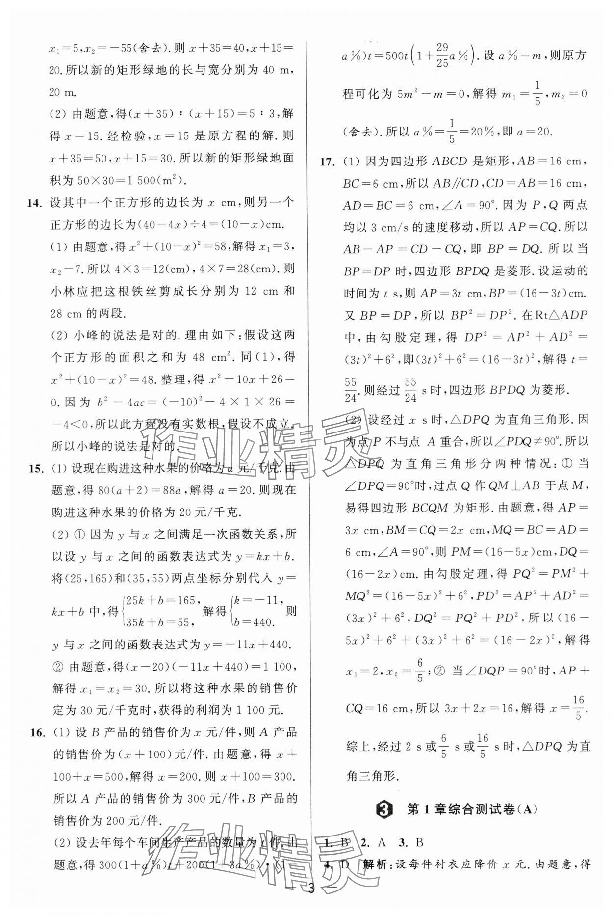 2024年亮点给力大试卷九年级数学上册苏科版 第3页