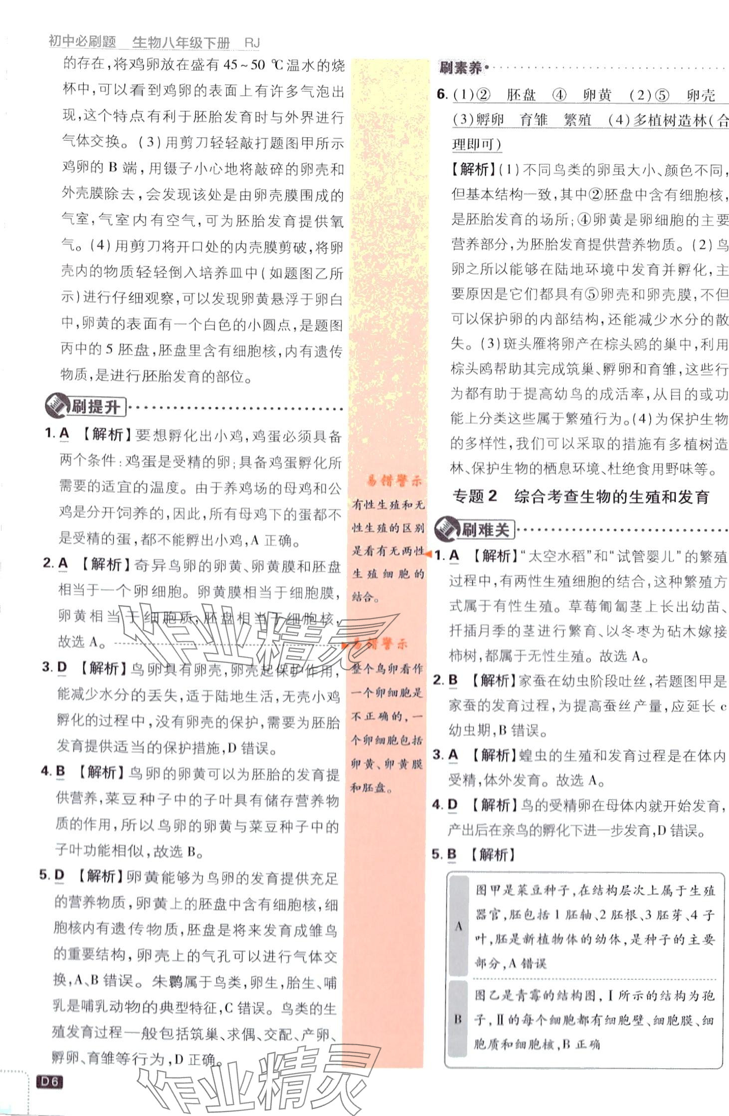 2024年初中必刷題八年級(jí)生物下冊(cè)人教版 第6頁(yè)