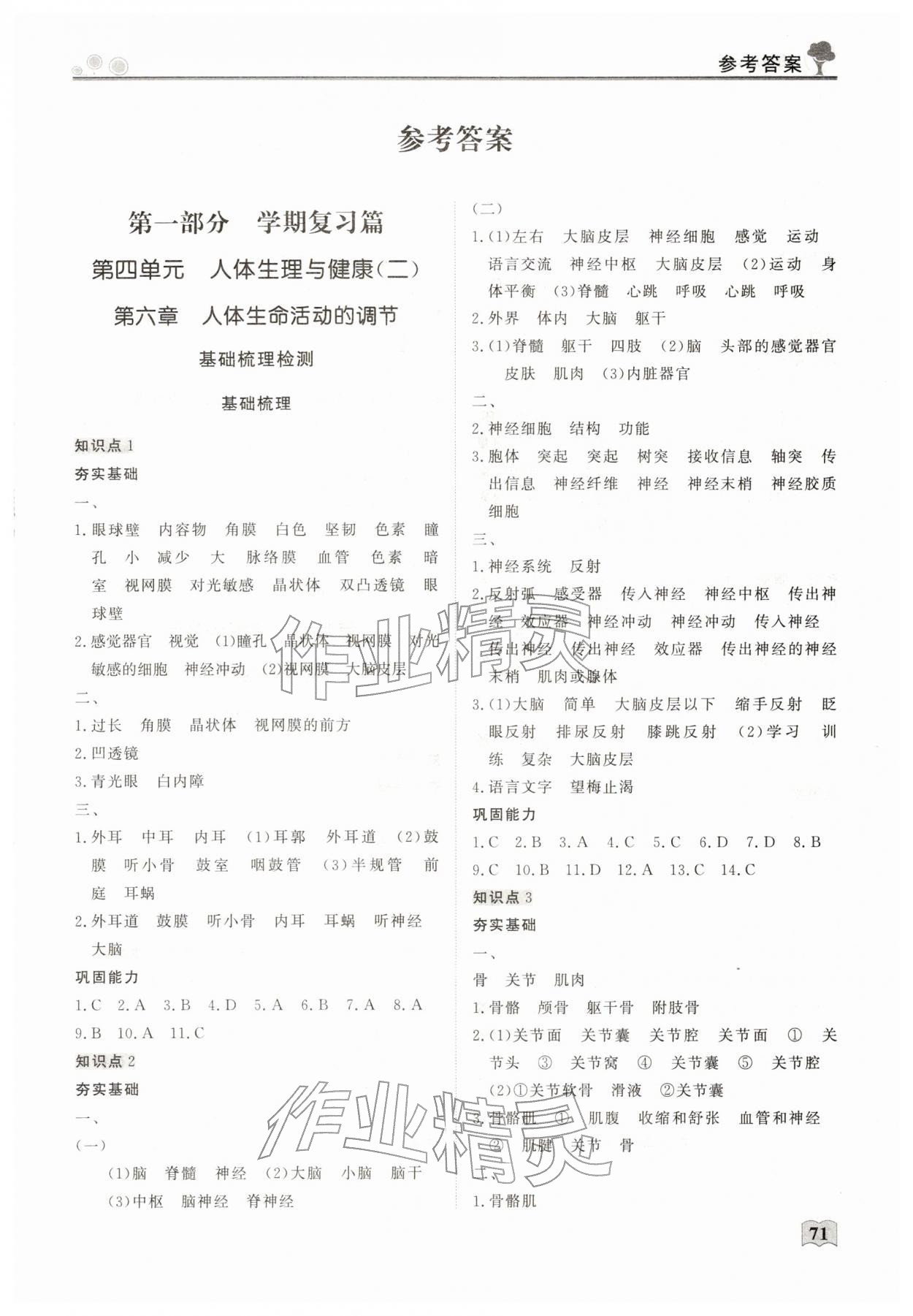 2026年智慧學(xué)習(xí)假期生活八年級生物&nbsp;第1頁