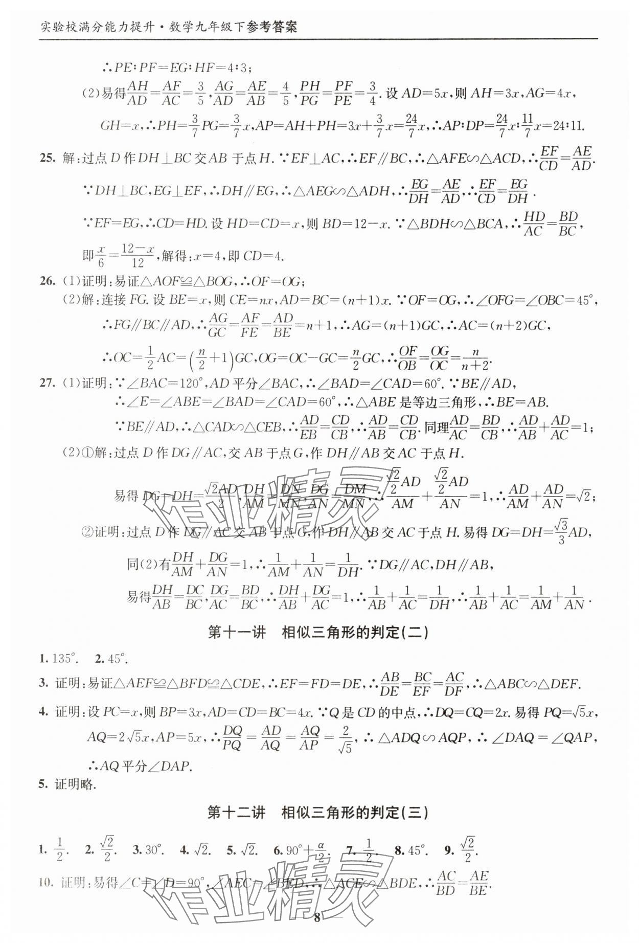 2025年實(shí)驗(yàn)校滿分能力提升九年級(jí)數(shù)學(xué)下冊(cè) 第8頁(yè)