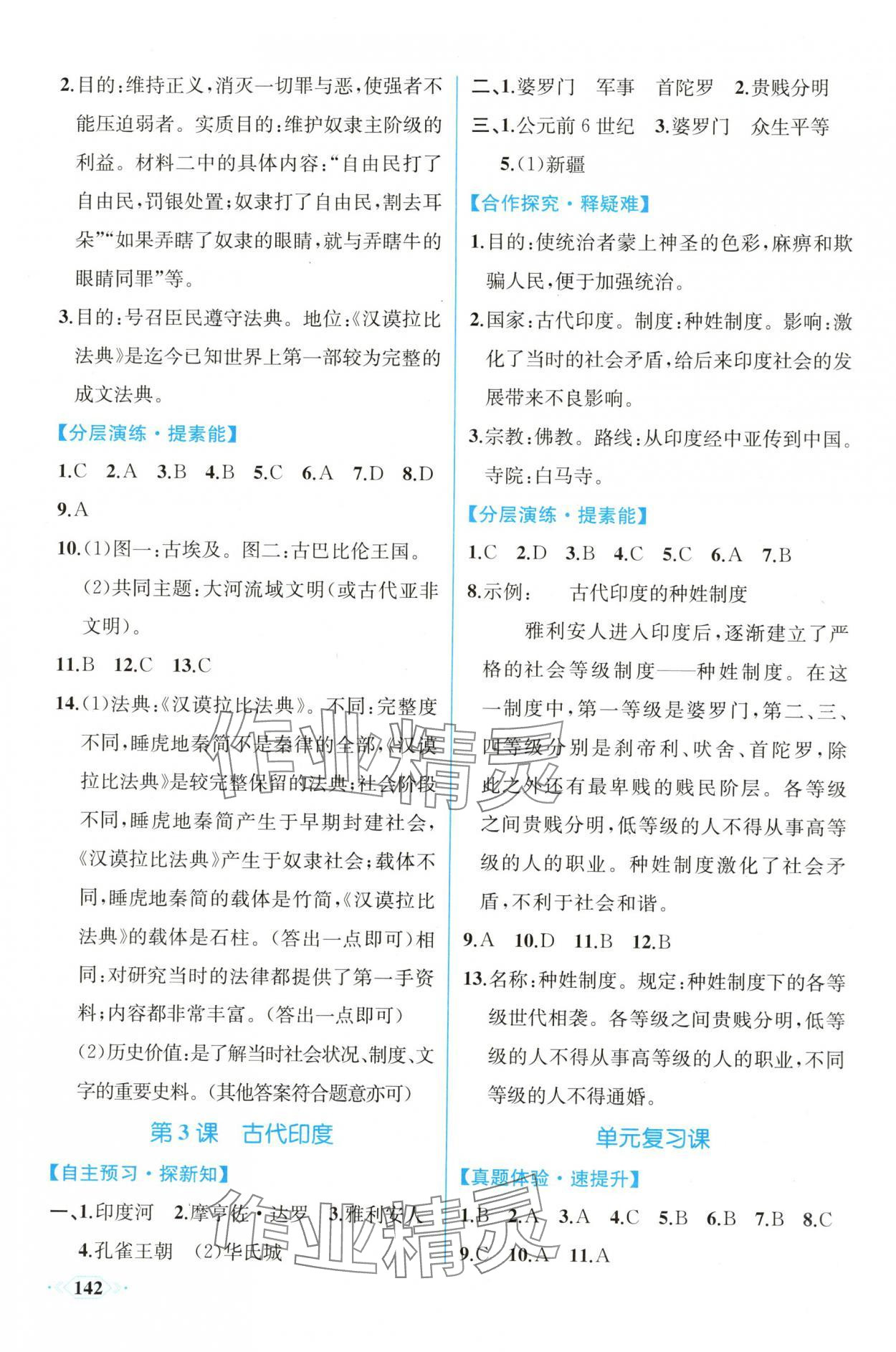 2025年同步导学与优化训练九年级历史上册人教版 第2页