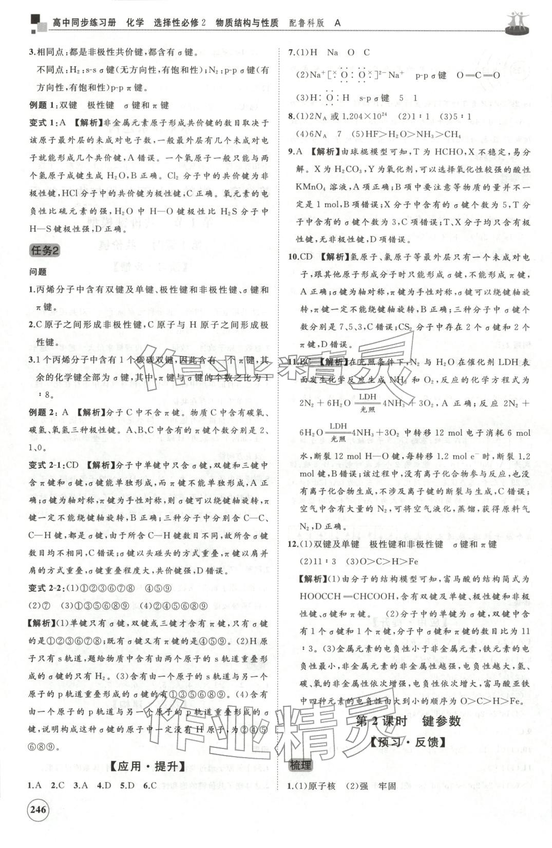 2025年同步練習冊山東友誼出版社高中化學選擇性必修第二冊魯科版A&nbsp;第10頁