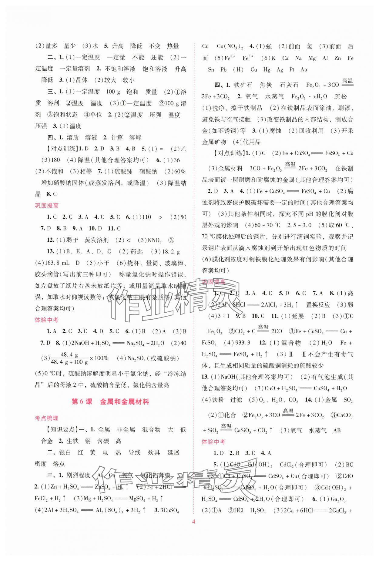 2025年中考總復(fù)習(xí)搶分計劃化學(xué) 第4頁