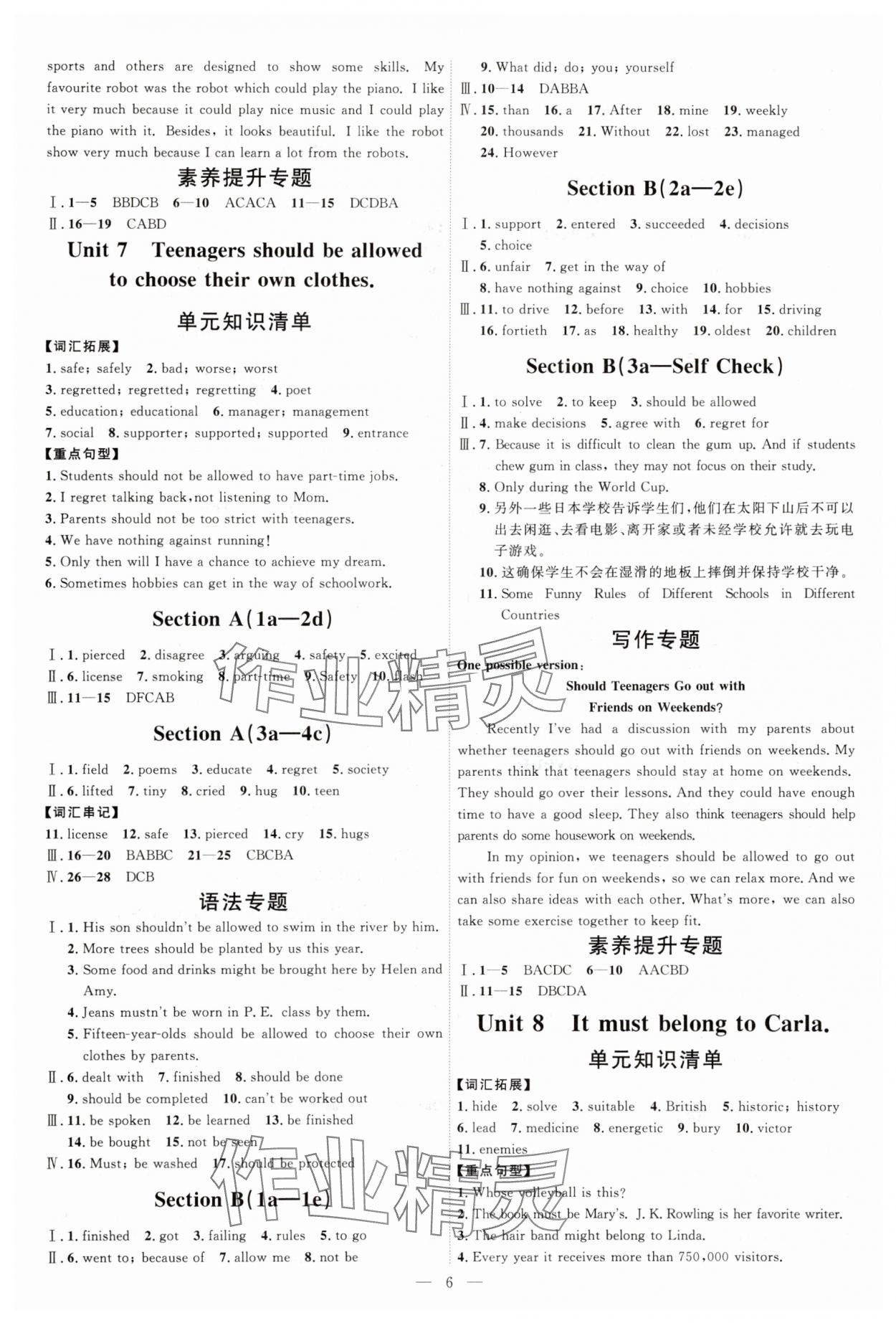 2025年優(yōu)加學案課時通九年級英語全一冊人教版 第6頁