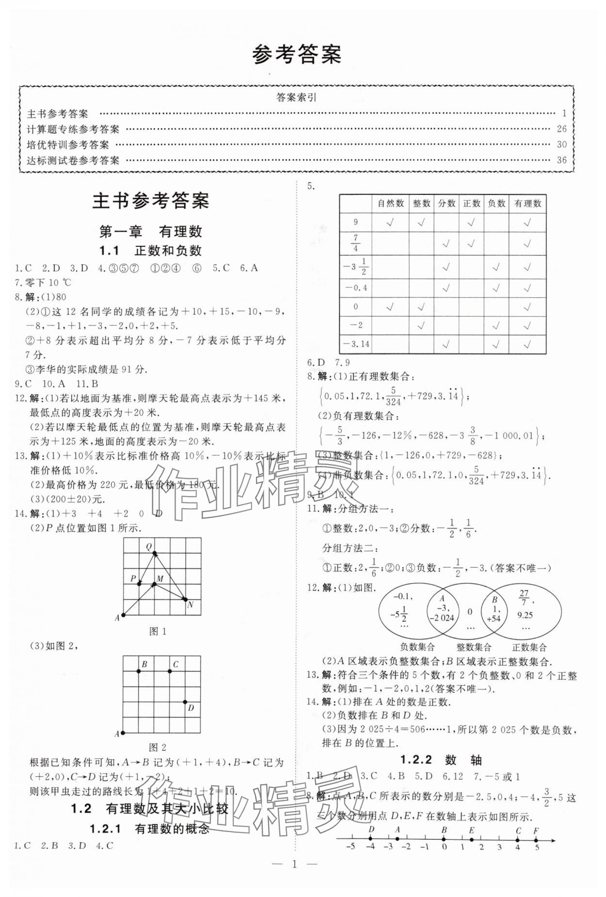 2025年課堂過(guò)關(guān)循環(huán)練七年級(jí)數(shù)學(xué)上冊(cè)人教版 第1頁(yè)