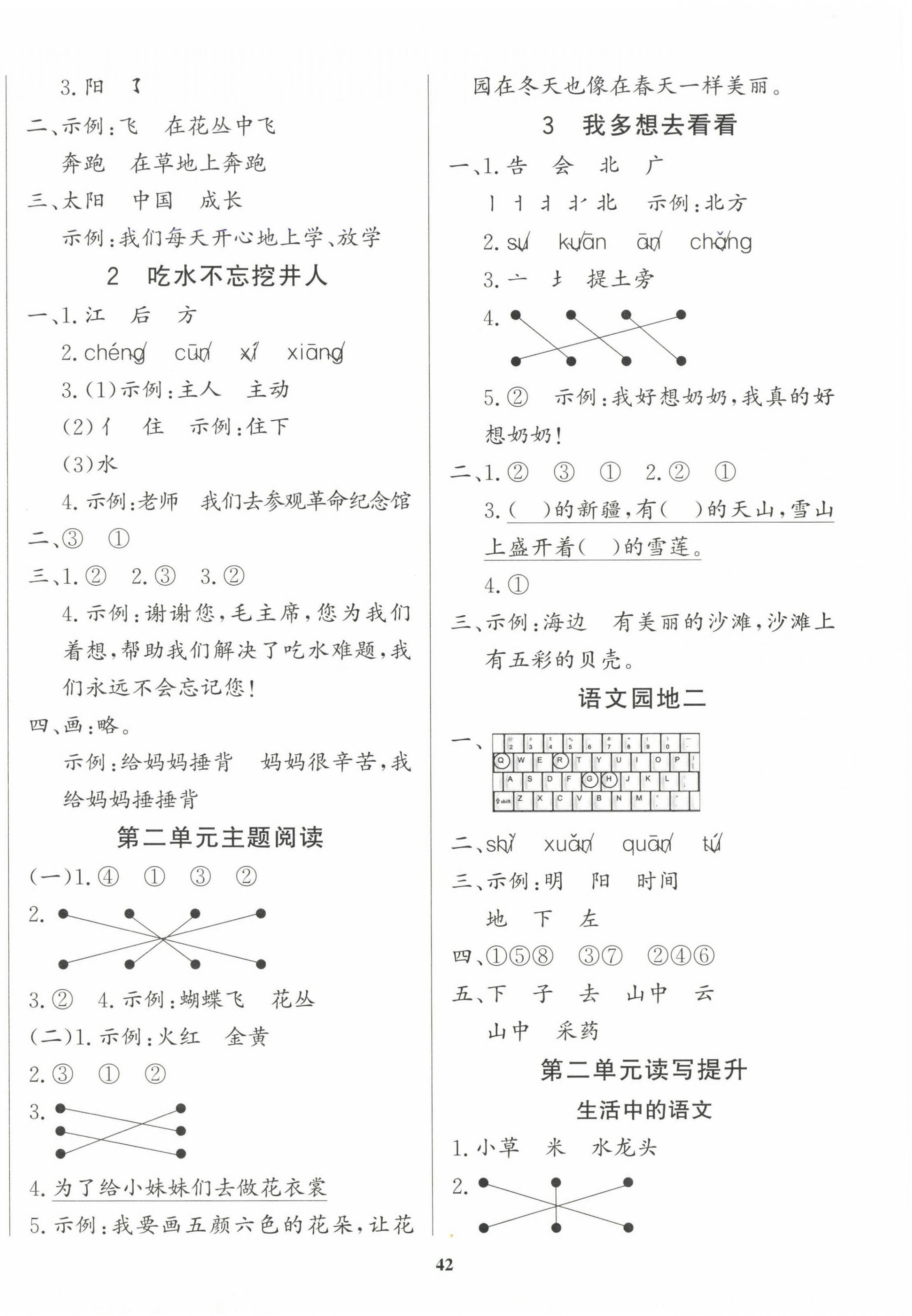2025年學(xué)習(xí)輔導(dǎo)練習(xí)組合一年級語文下冊人教版貴州專版 參考答案第2頁
