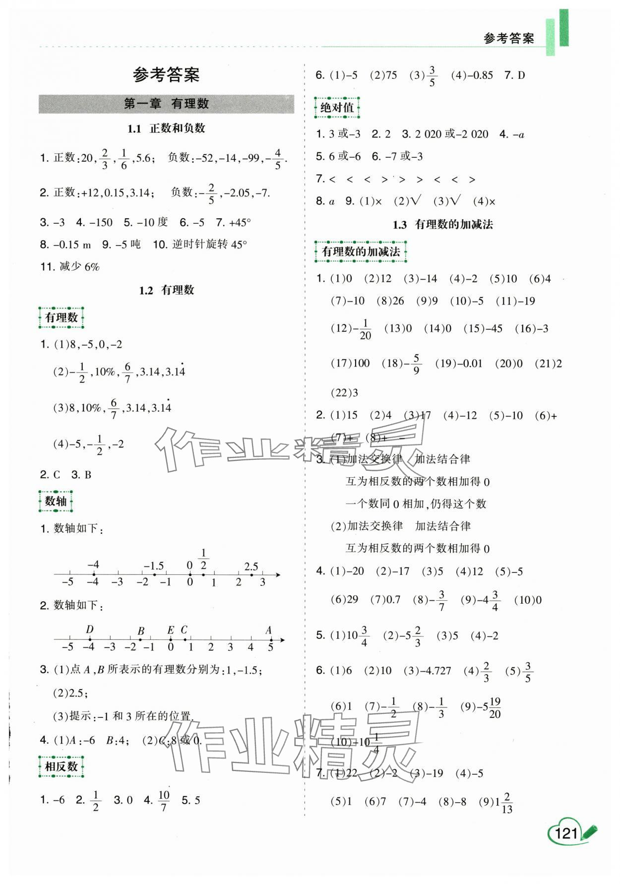 2024年初中運(yùn)算計(jì)算升級(jí)卡七年級(jí)數(shù)學(xué)上冊(cè)人教版 第1頁(yè)