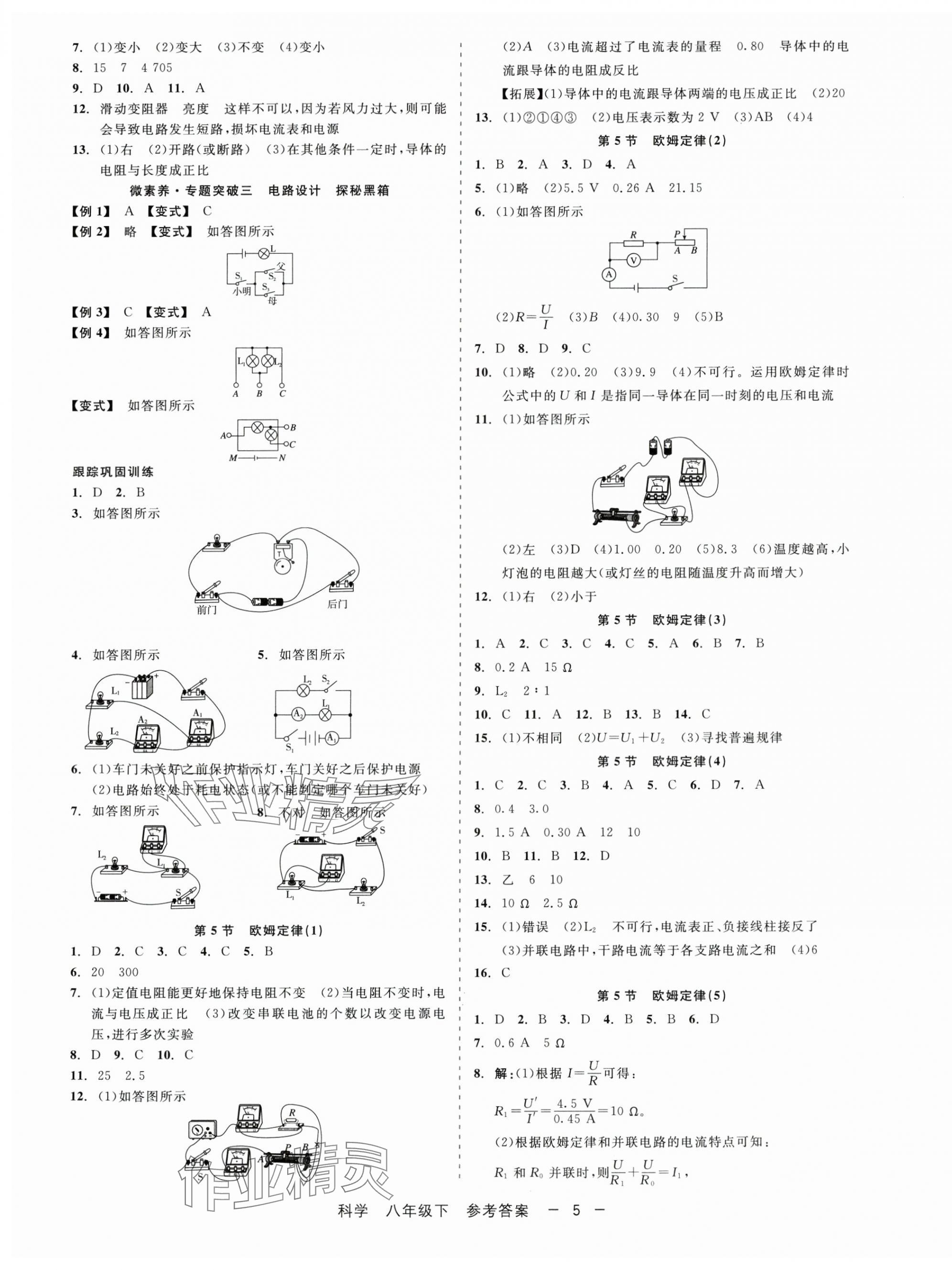 2025年精彩練習就練這一本八年級科學下冊華師大版 第5頁